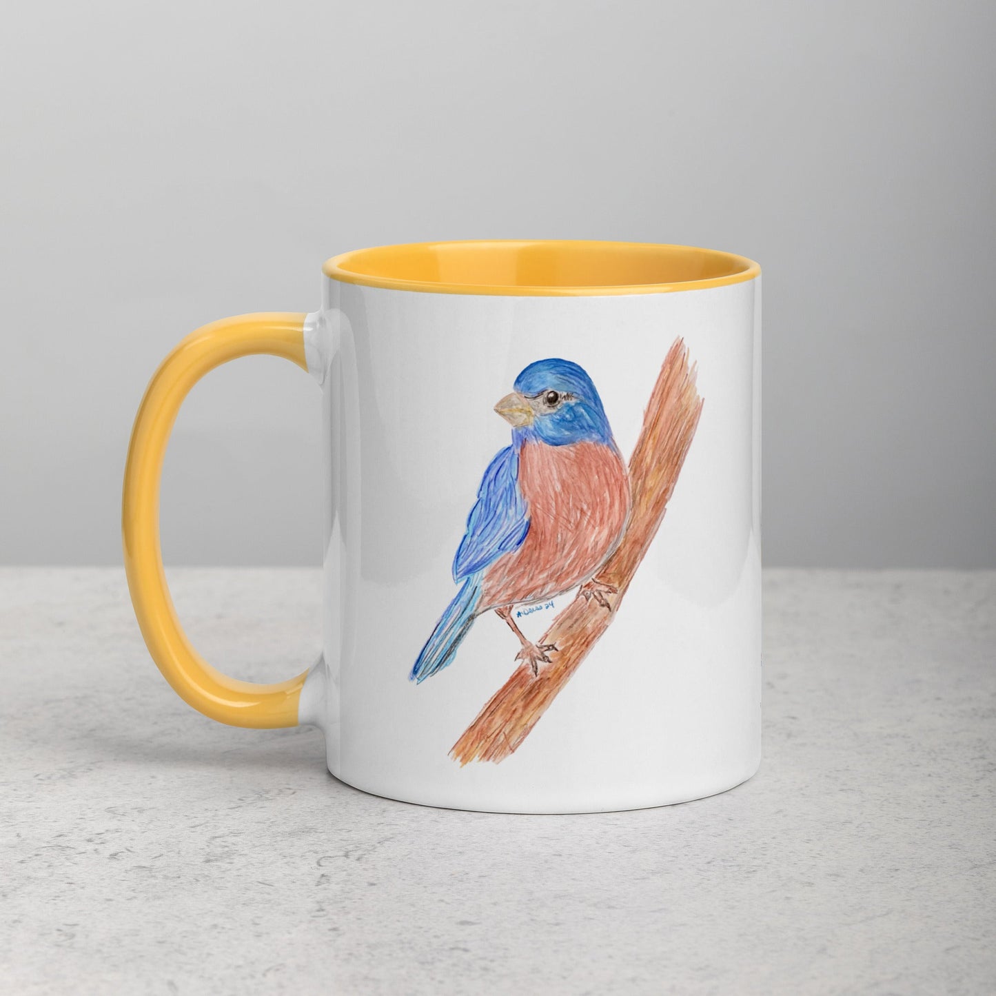 Blue Jay Mug Two Tone Color Inside (multiple colors available) - Blue Cava