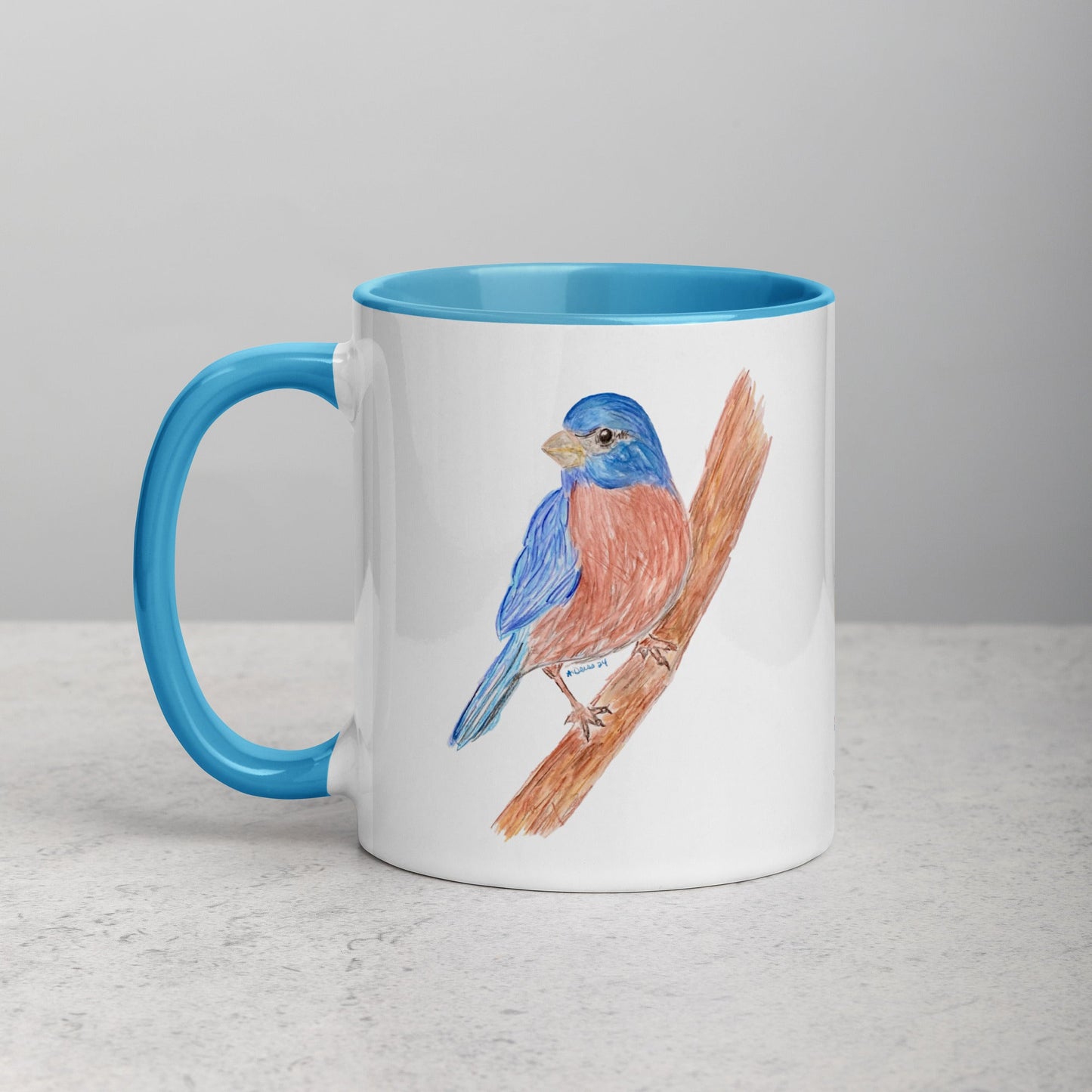 Blue Jay Mug Two Tone Color Inside (multiple colors available) - Blue Cava