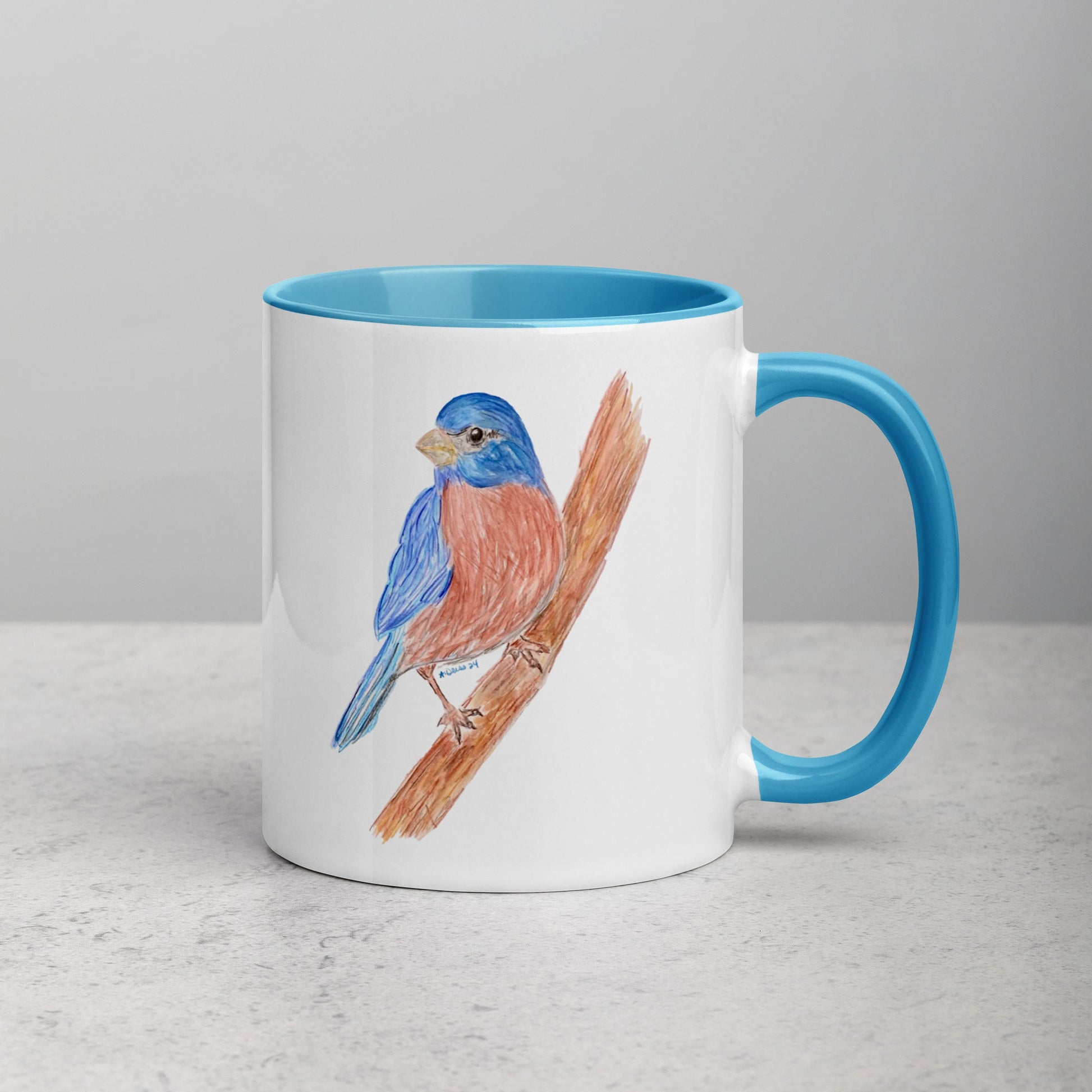 Blue Jay Mug Two Tone Color Inside (multiple colors available) - Blue Cava