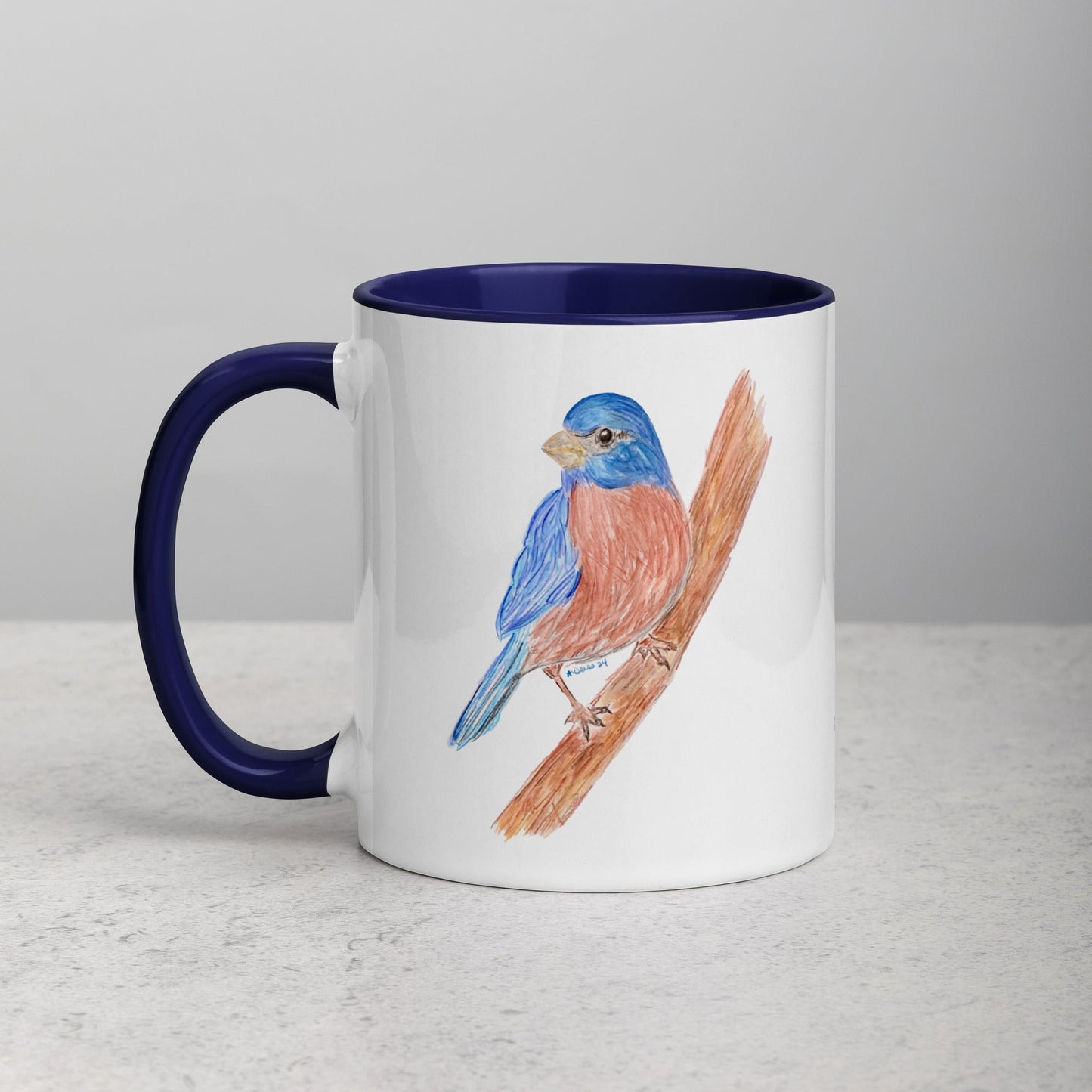 Blue Jay Mug Two Tone Color Inside (multiple colors available) - Blue Cava