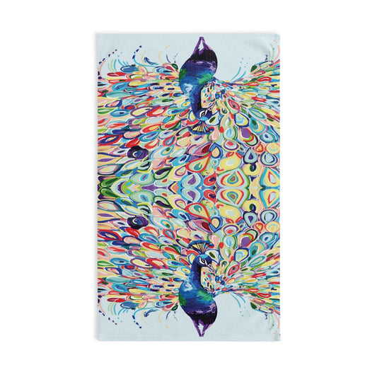 Blue Peacock Stream Hand Towel - Blue Cava