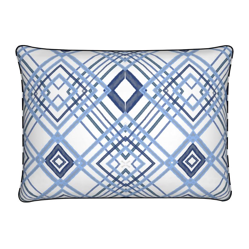 Blue Strip Pillow - Blue Cava