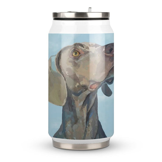 “Blue” Weimaraner Stainless Steel Tumbler with Straw - Blue Cava