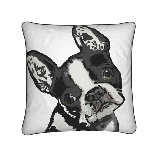 Boston Terrier "Bugsy" Premium Pillow - Blue Cava