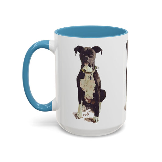 Boxer Dog Two Tone Coffee Mug (11oz & 15oz) - Blue Cava