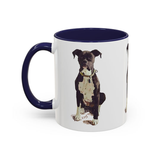 Boxer Dog Two Tone Coffee Mug (11oz & 15oz) - Blue Cava