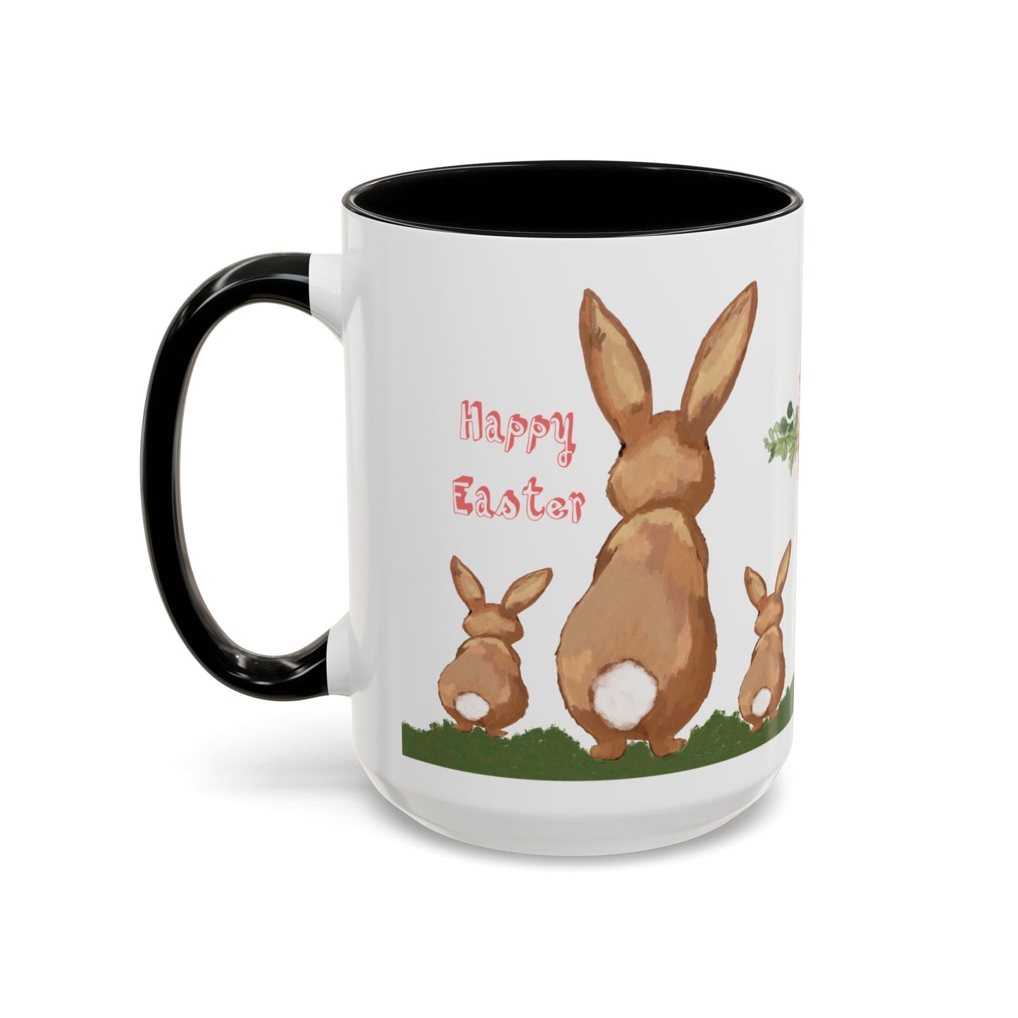 Bunny Love Easter Cross Accent Coffee Mug (11 oz & 15 oz) - Blue Cava