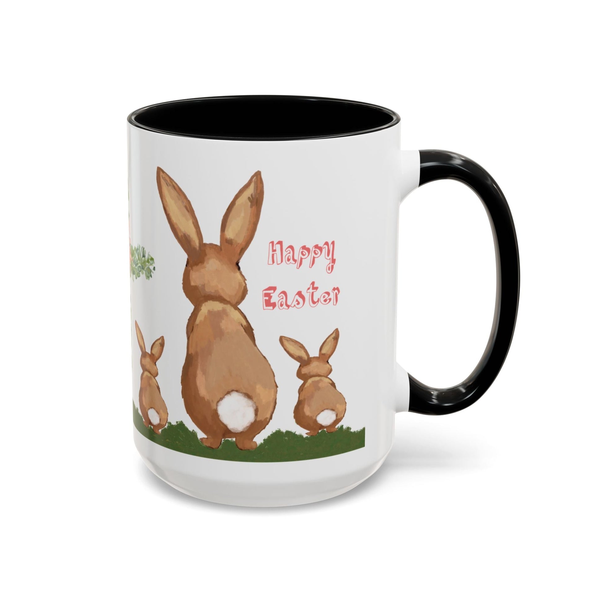 Bunny Love Easter Cross Accent Coffee Mug (11 oz & 15 oz) - Blue Cava