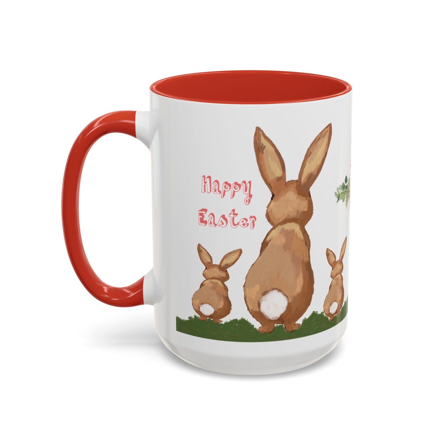 Bunny Love Easter Cross Accent Coffee Mug (11 oz & 15 oz) - Blue Cava