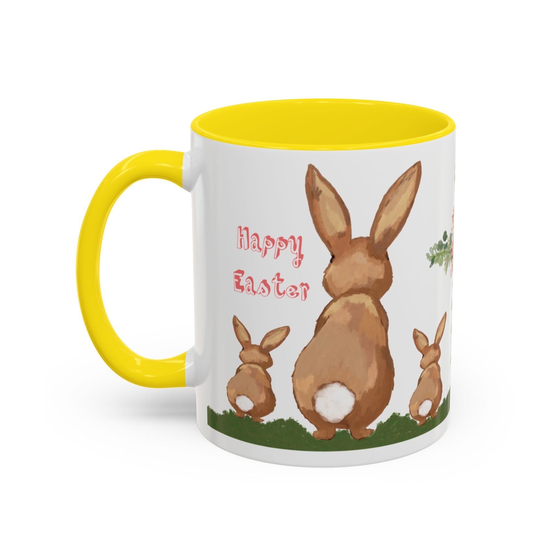 Bunny Love Easter Cross Accent Coffee Mug (11 oz & 15 oz) - Blue Cava