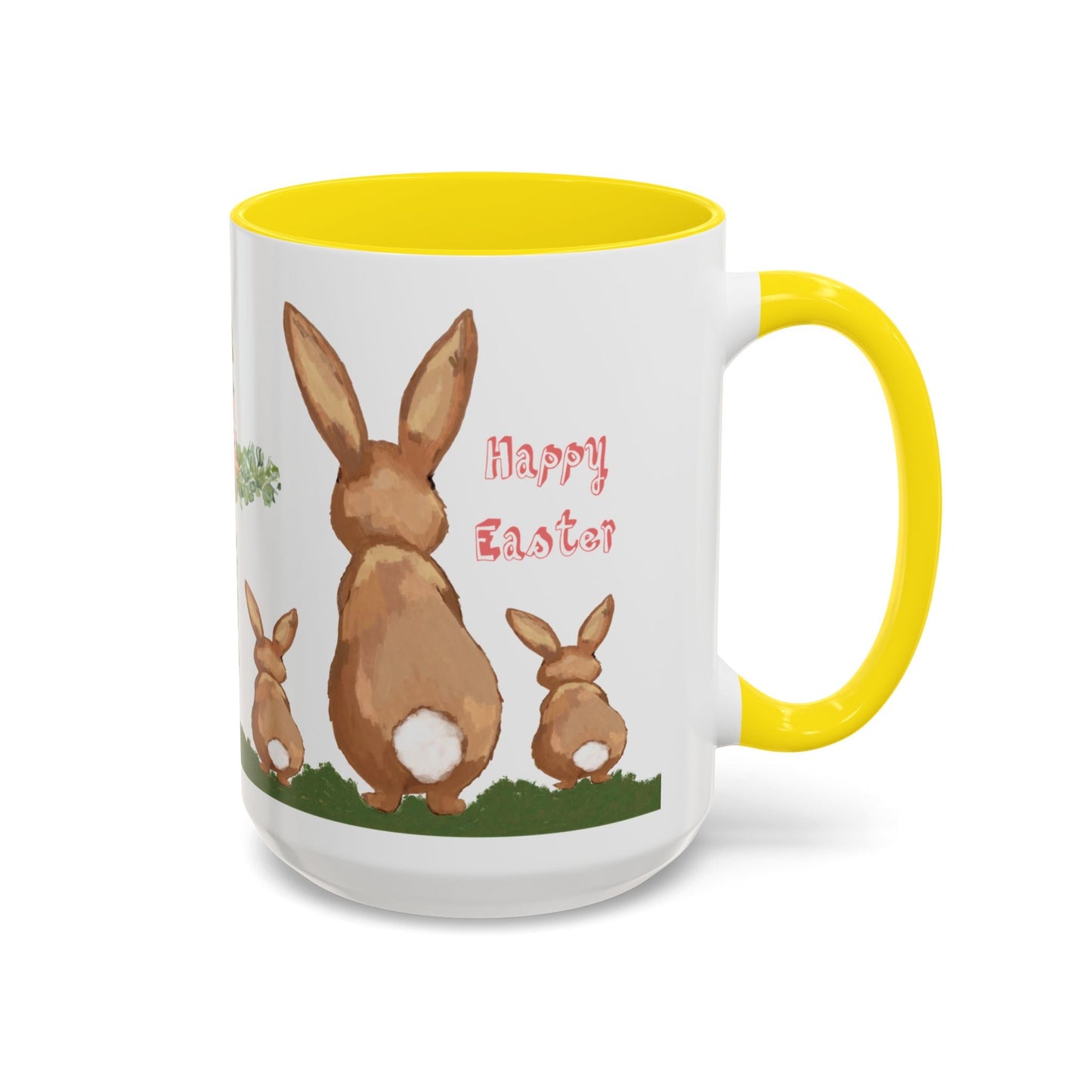 Bunny Love Easter Cross Accent Coffee Mug (11 oz & 15 oz) - Blue Cava