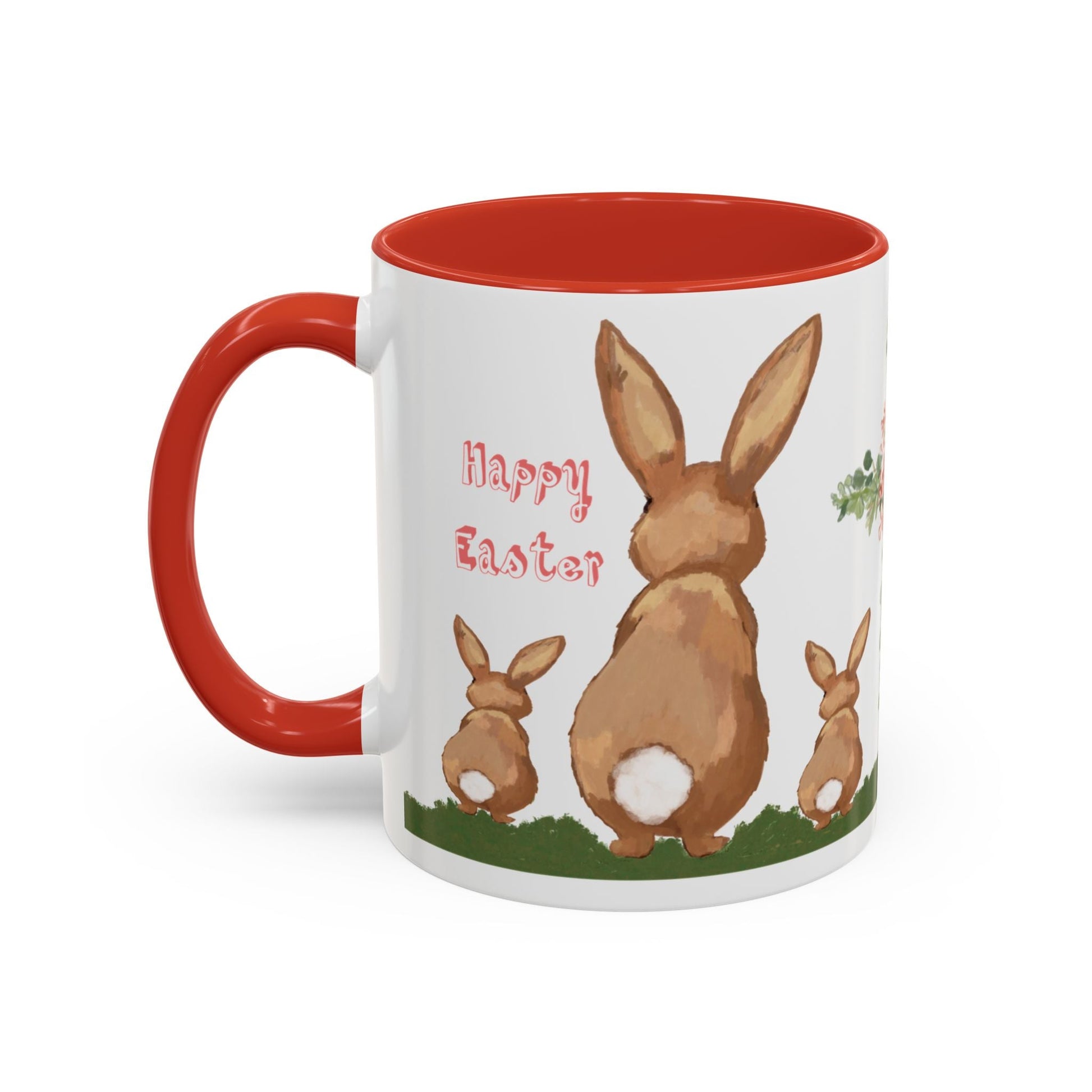 Bunny Love Easter Cross Accent Coffee Mug (11 oz & 15 oz) - Blue Cava