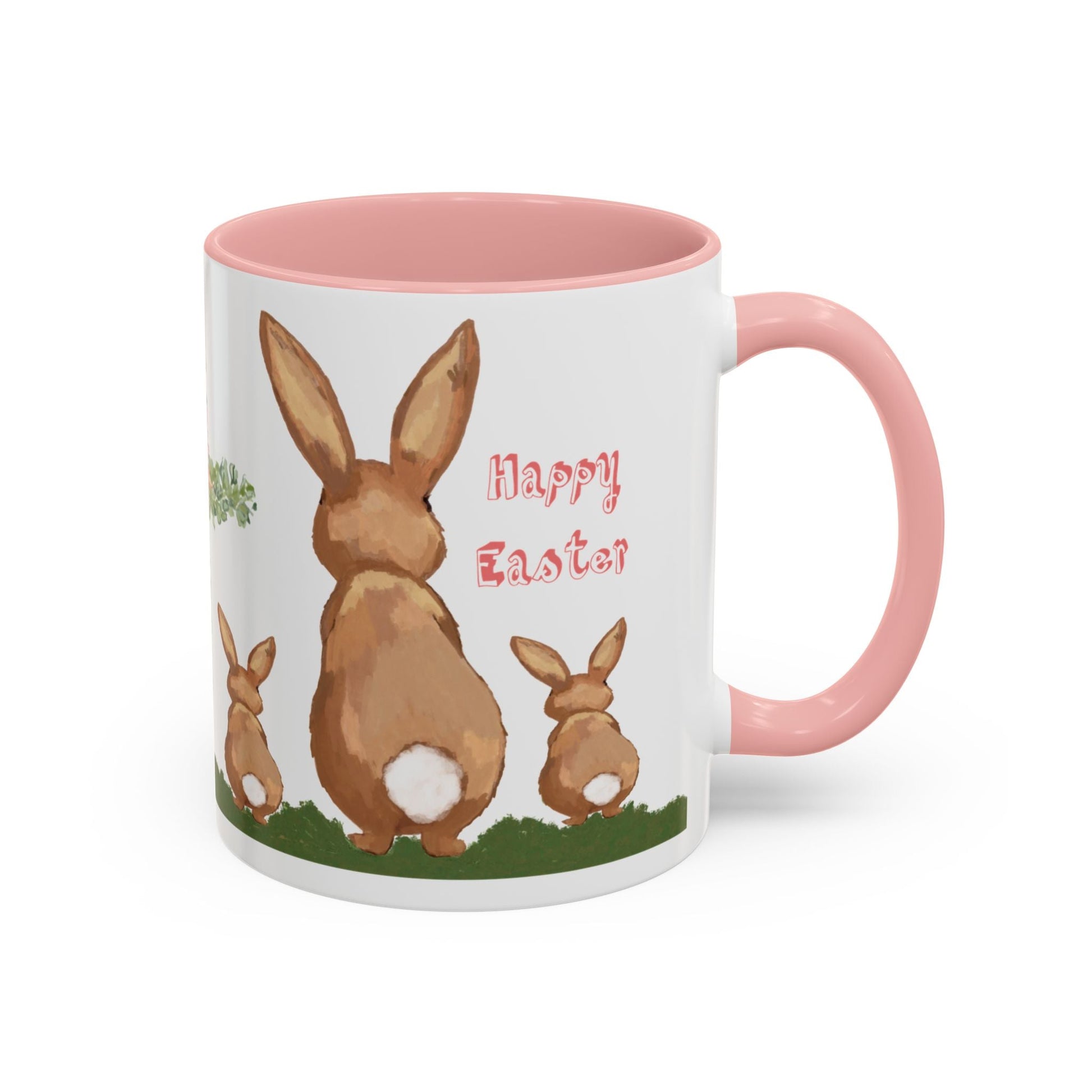 Bunny Love Easter Cross Accent Coffee Mug (11 oz & 15 oz) - Blue Cava