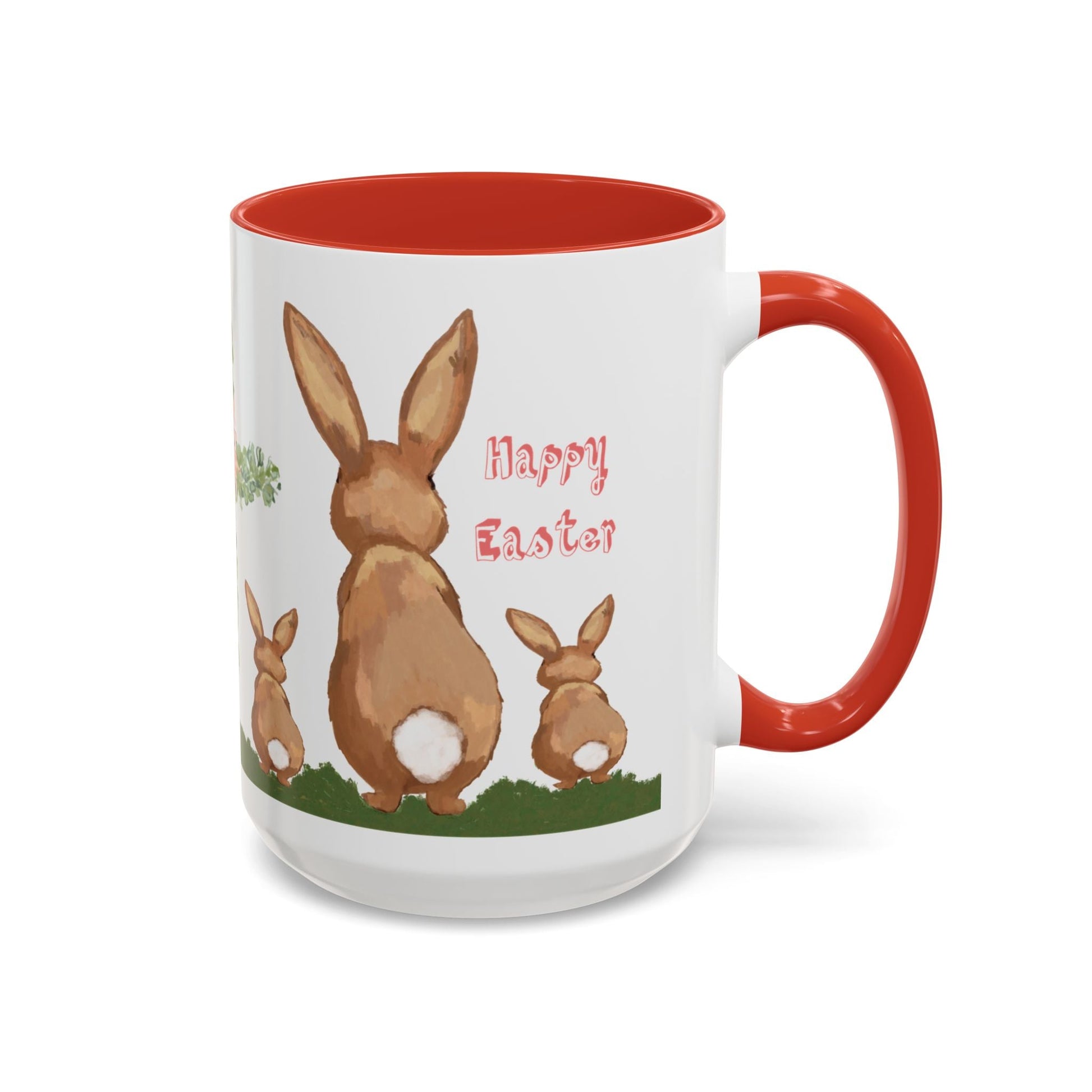 Bunny Love Easter Cross Accent Coffee Mug (11 oz & 15 oz) - Blue Cava