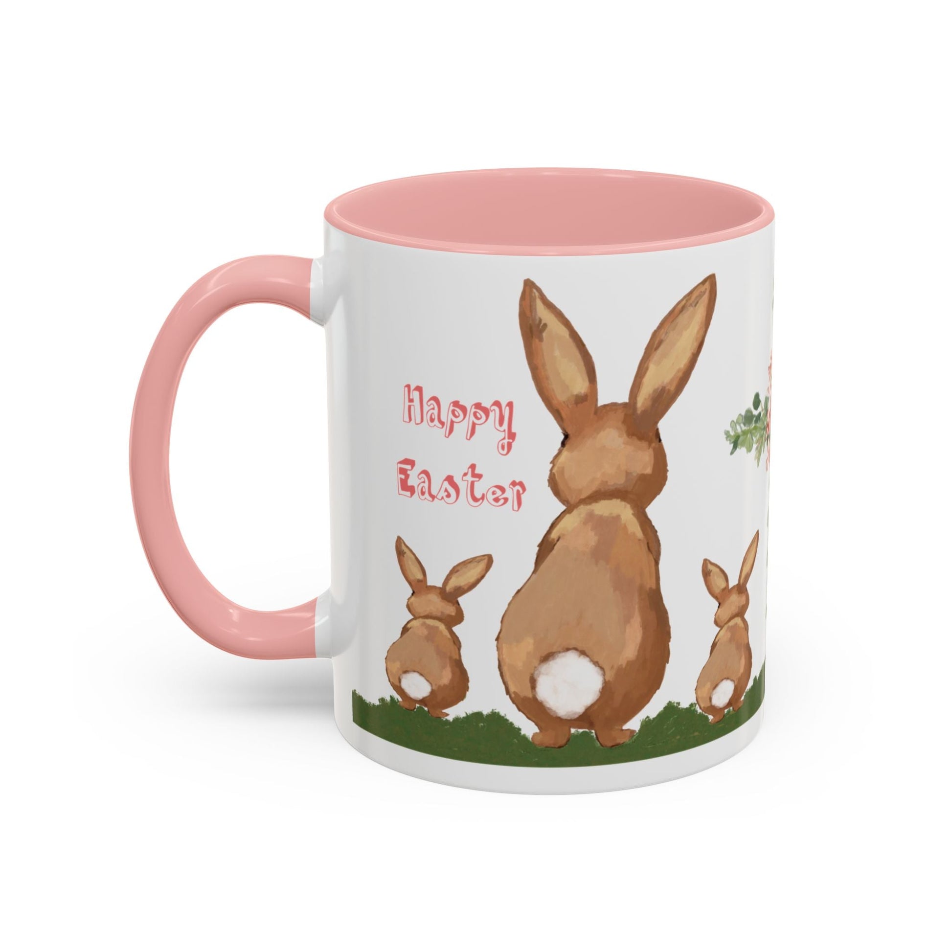 Bunny Love Easter Cross Accent Coffee Mug (11 oz & 15 oz) - Blue Cava