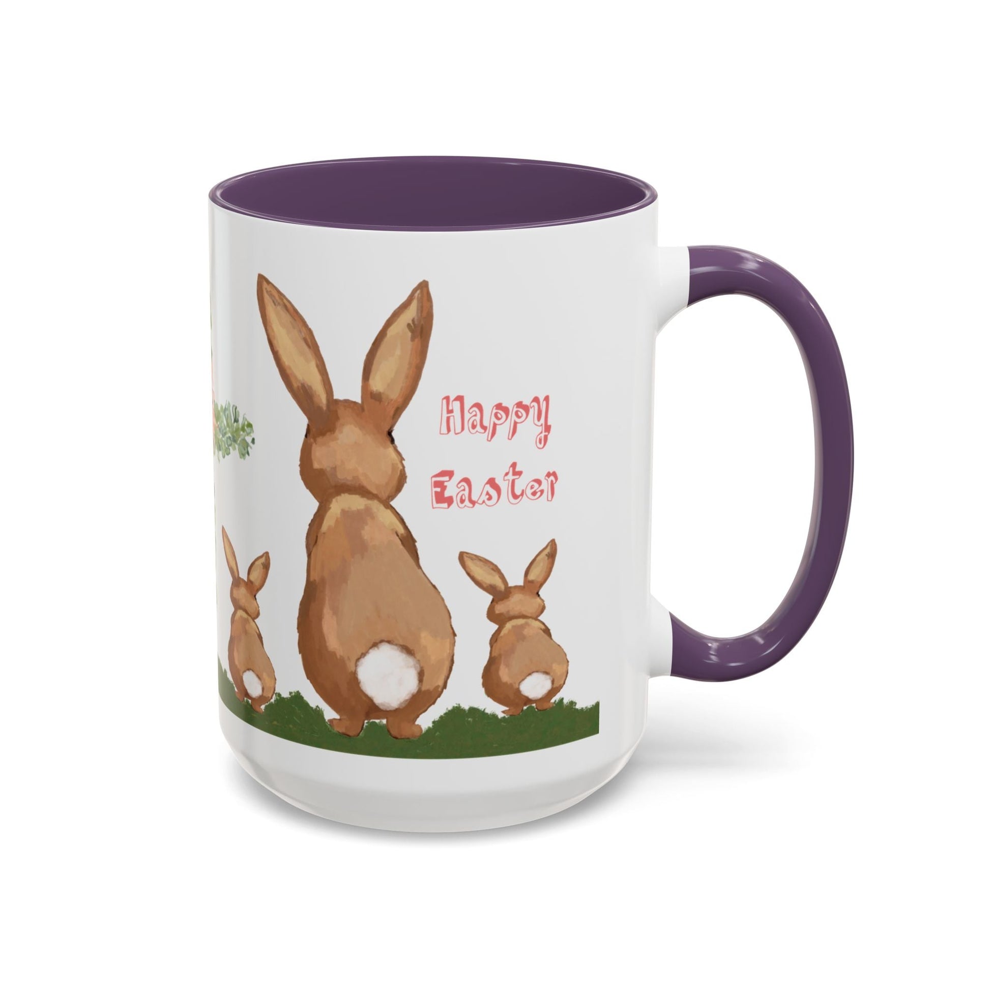 Bunny Love Easter Cross Accent Coffee Mug (11 oz & 15 oz) - Blue Cava