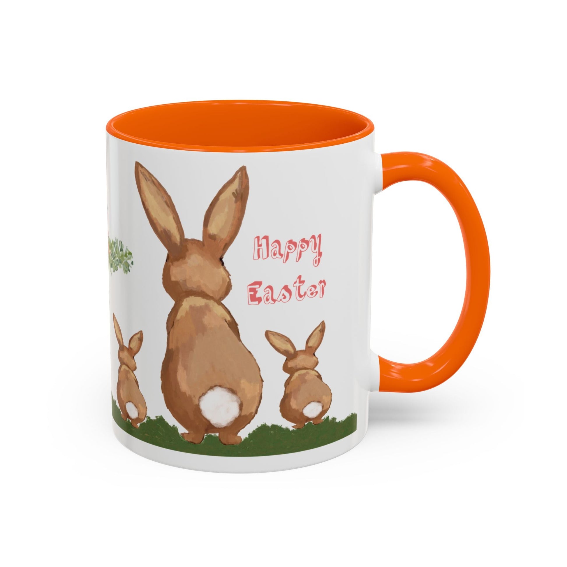 Bunny Love Easter Cross Accent Coffee Mug (11 oz & 15 oz) - Blue Cava