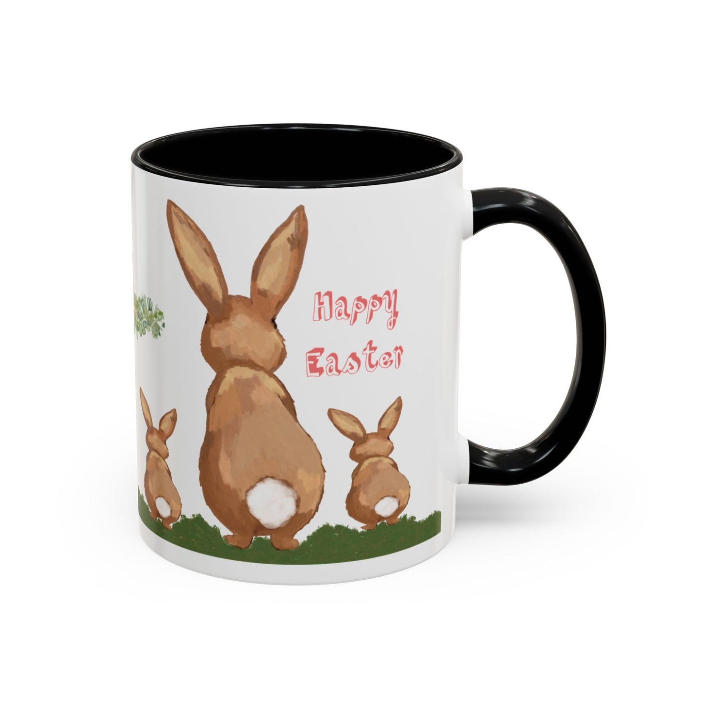 Bunny Love Easter Cross Accent Coffee Mug (11 oz & 15 oz) - Blue Cava