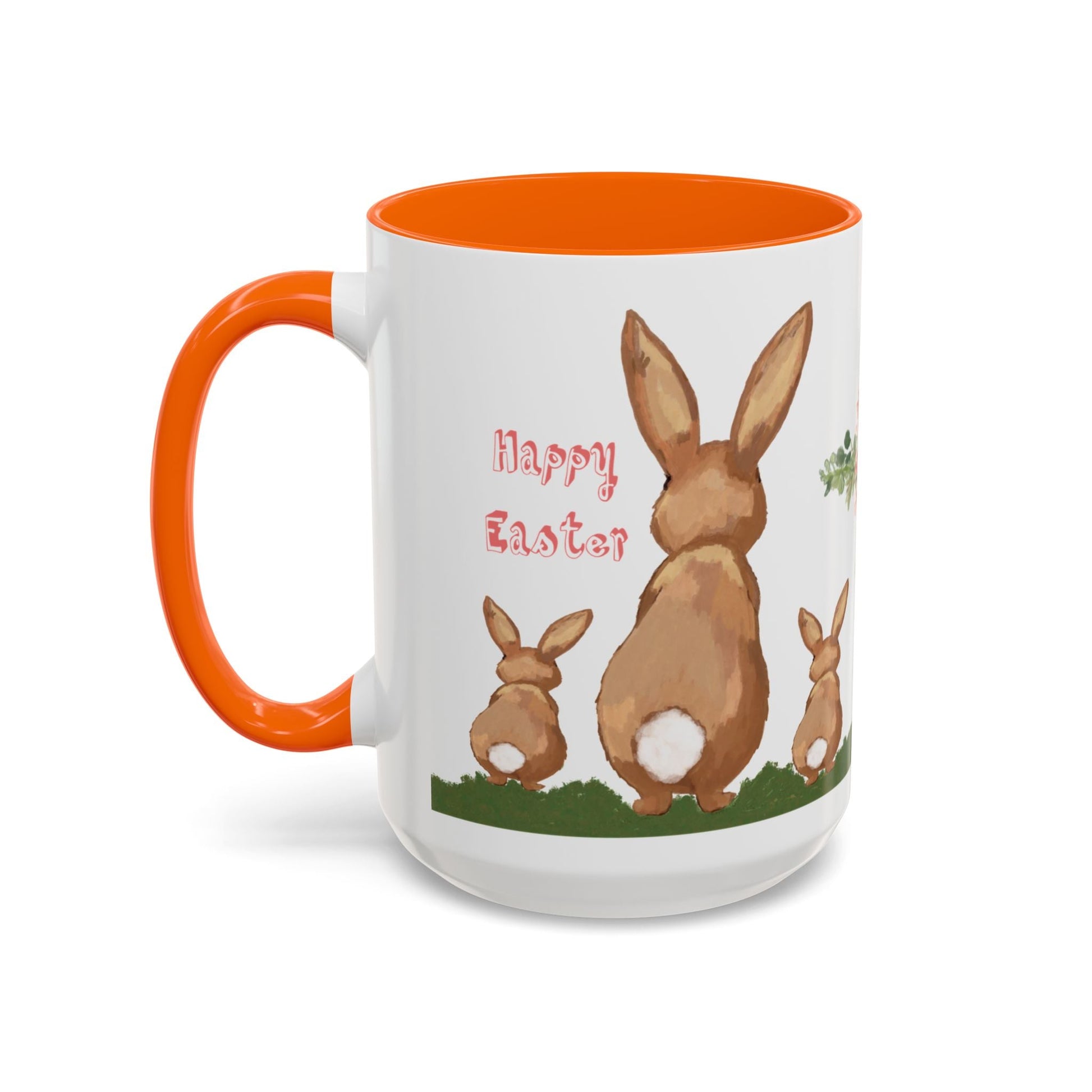 Bunny Love Easter Cross Accent Coffee Mug (11 oz & 15 oz) - Blue Cava