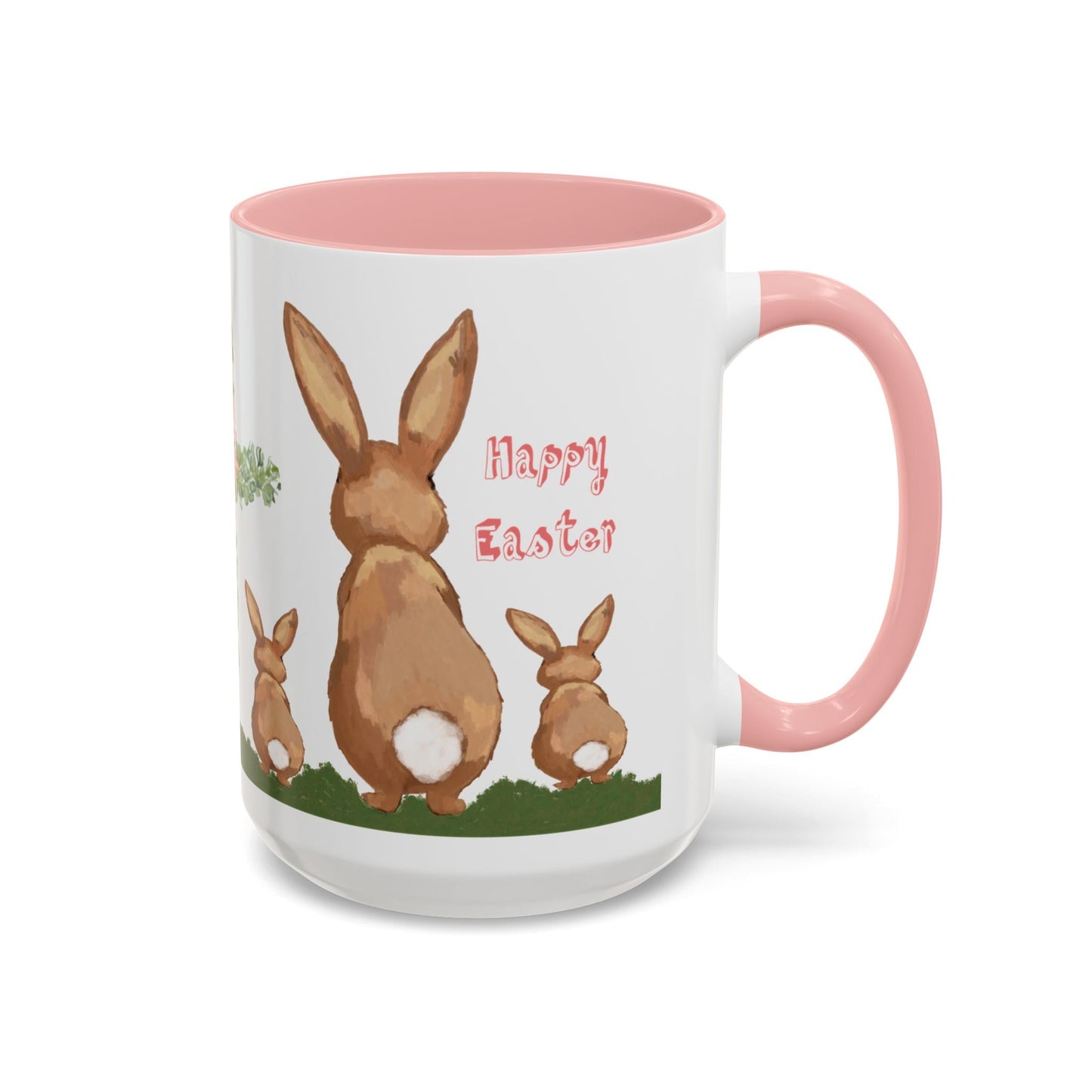 Bunny Love Easter Cross Accent Coffee Mug (11 oz & 15 oz) - Blue Cava