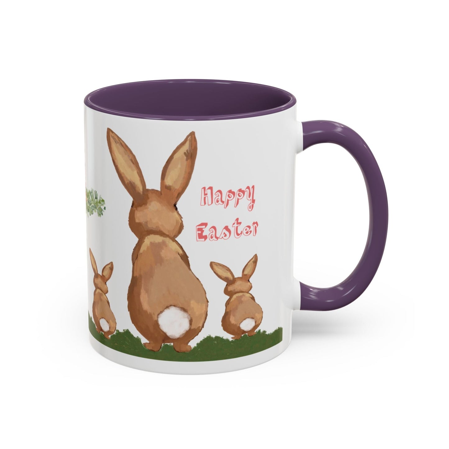 Bunny Love Easter Cross Accent Coffee Mug (11 oz & 15 oz) - Blue Cava