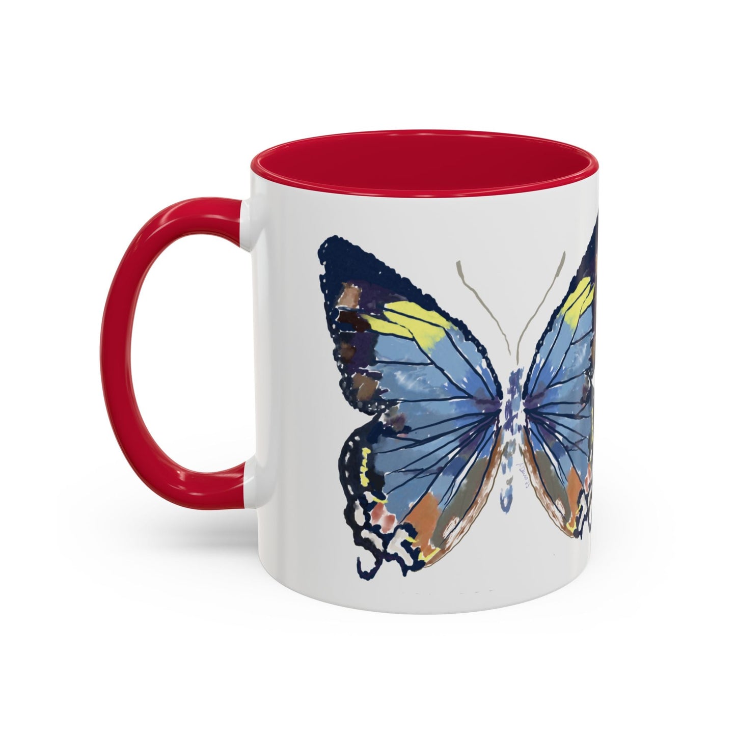 Butterfly Two Tone Mugs (11oz & 15oz) - Blue Cava