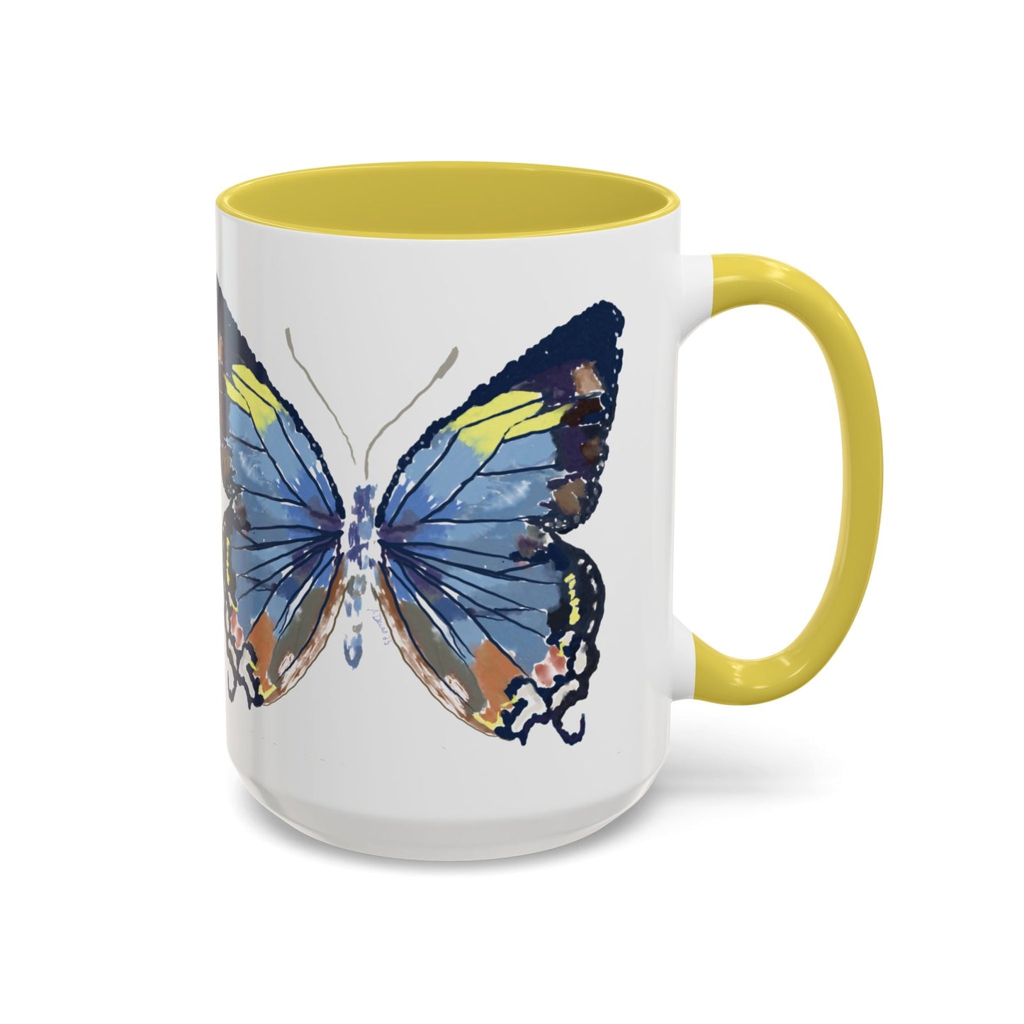 Butterfly Two Tone Mugs (11oz & 15oz) - Blue Cava