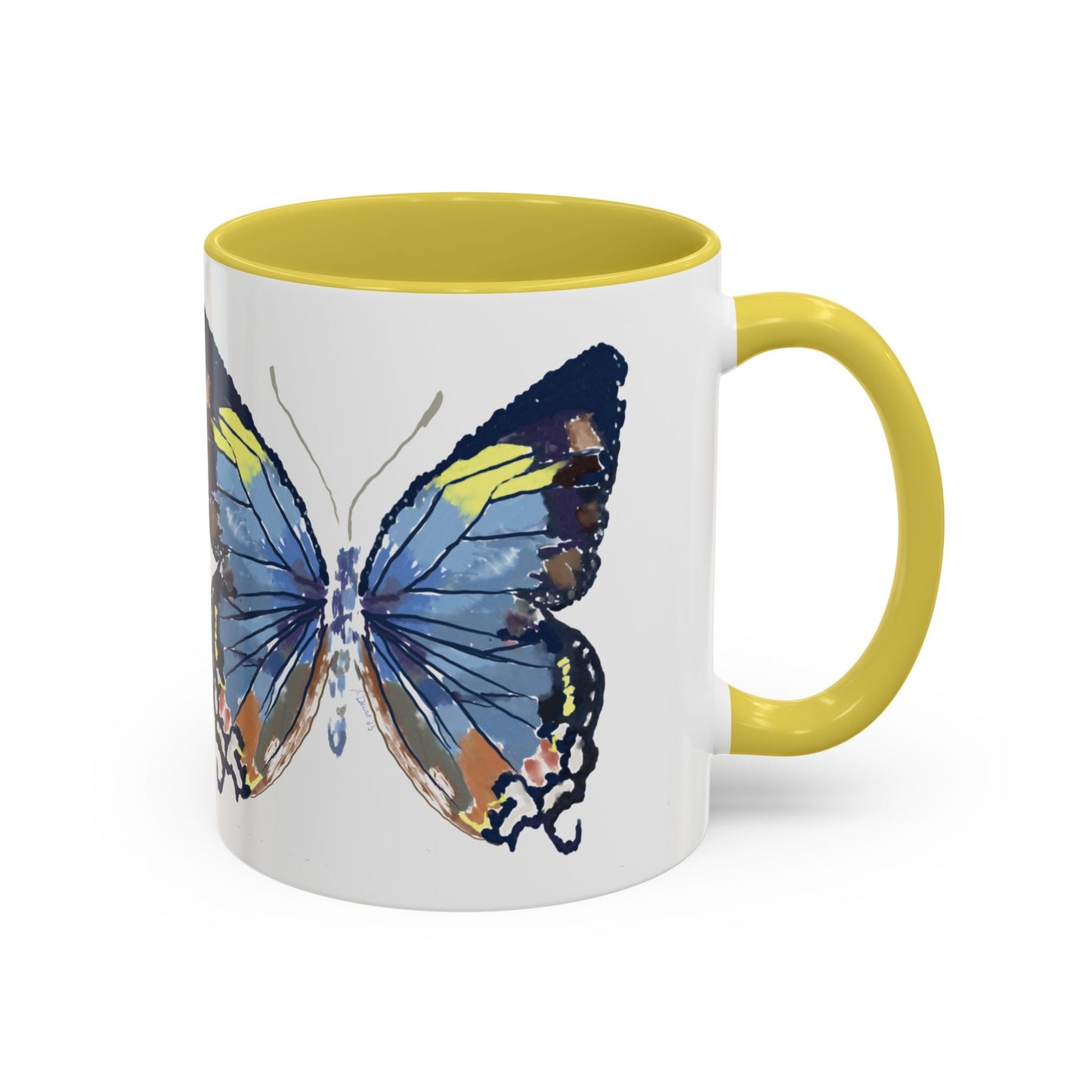 Butterfly Two Tone Mugs (11oz & 15oz) - Blue Cava