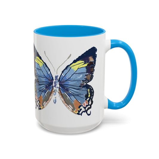 Butterfly Two Tone Mugs (11oz & 15oz) - Blue Cava