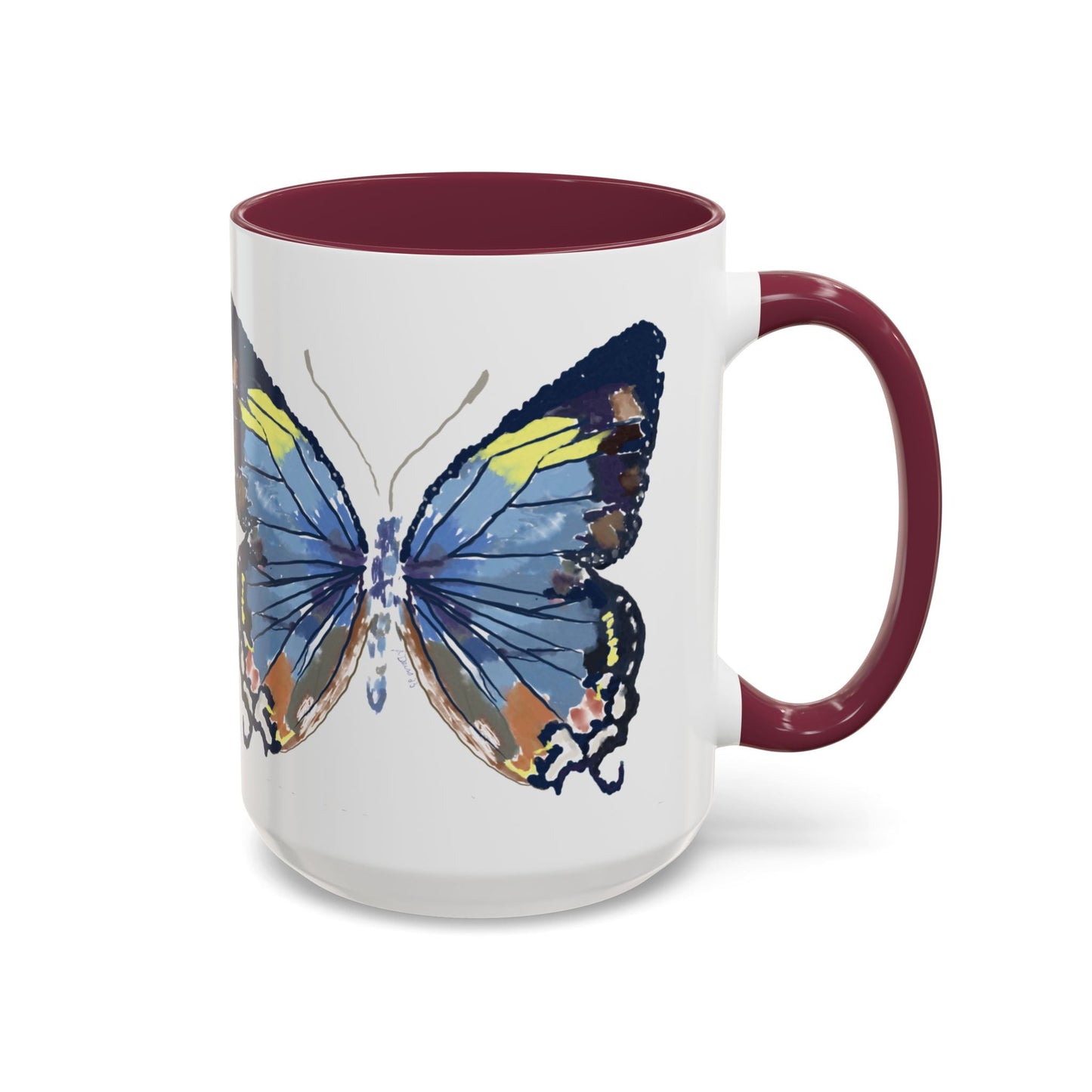 Butterfly Two Tone Mugs (11oz & 15oz) - Blue Cava