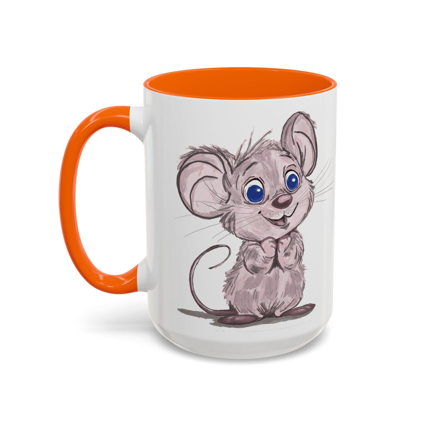 Cartoon Mouse Accent Coffee Mug - 11 oz & 15 oz - Blue Cava