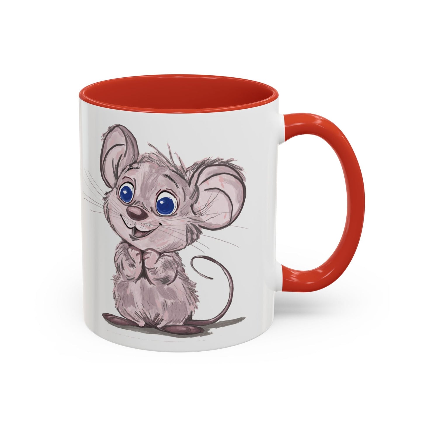 Cartoon Mouse Accent Coffee Mug - 11 oz & 15 oz - Blue Cava