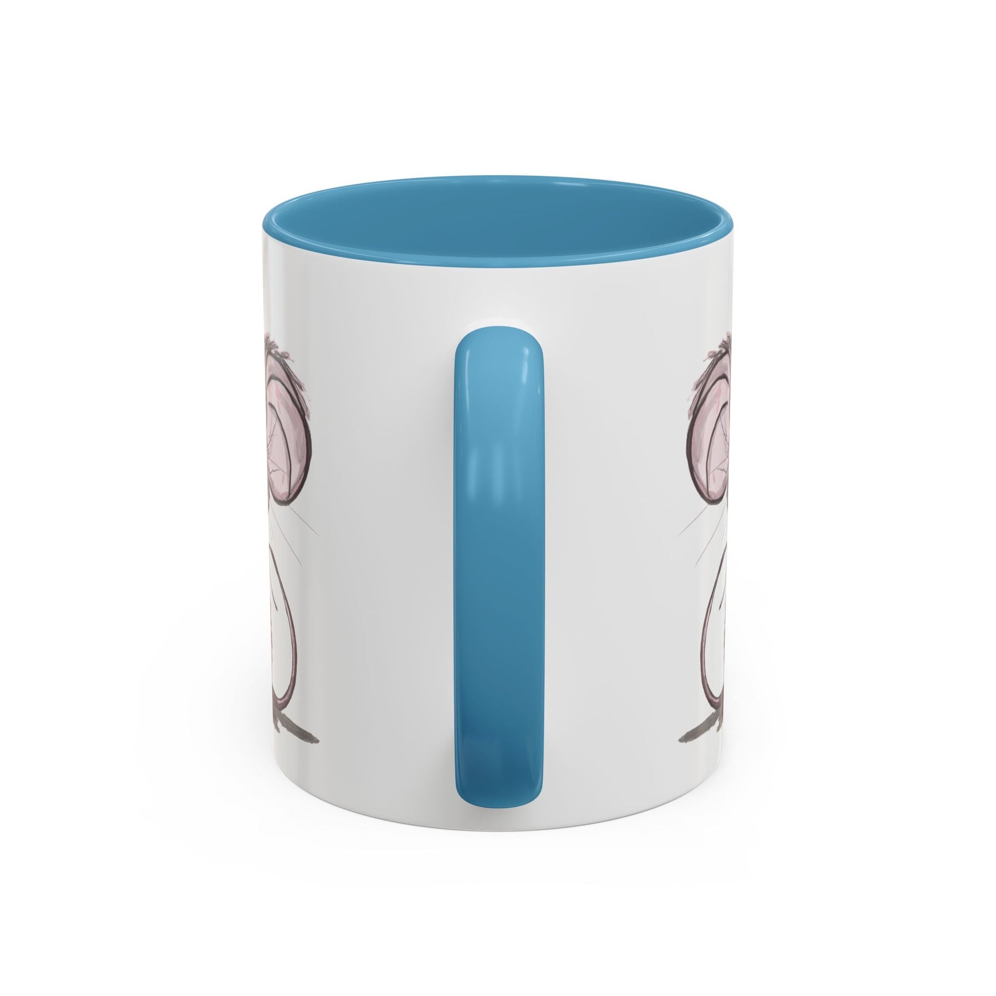 Cartoon Mouse Accent Coffee Mug - 11 oz & 15 oz - Blue Cava