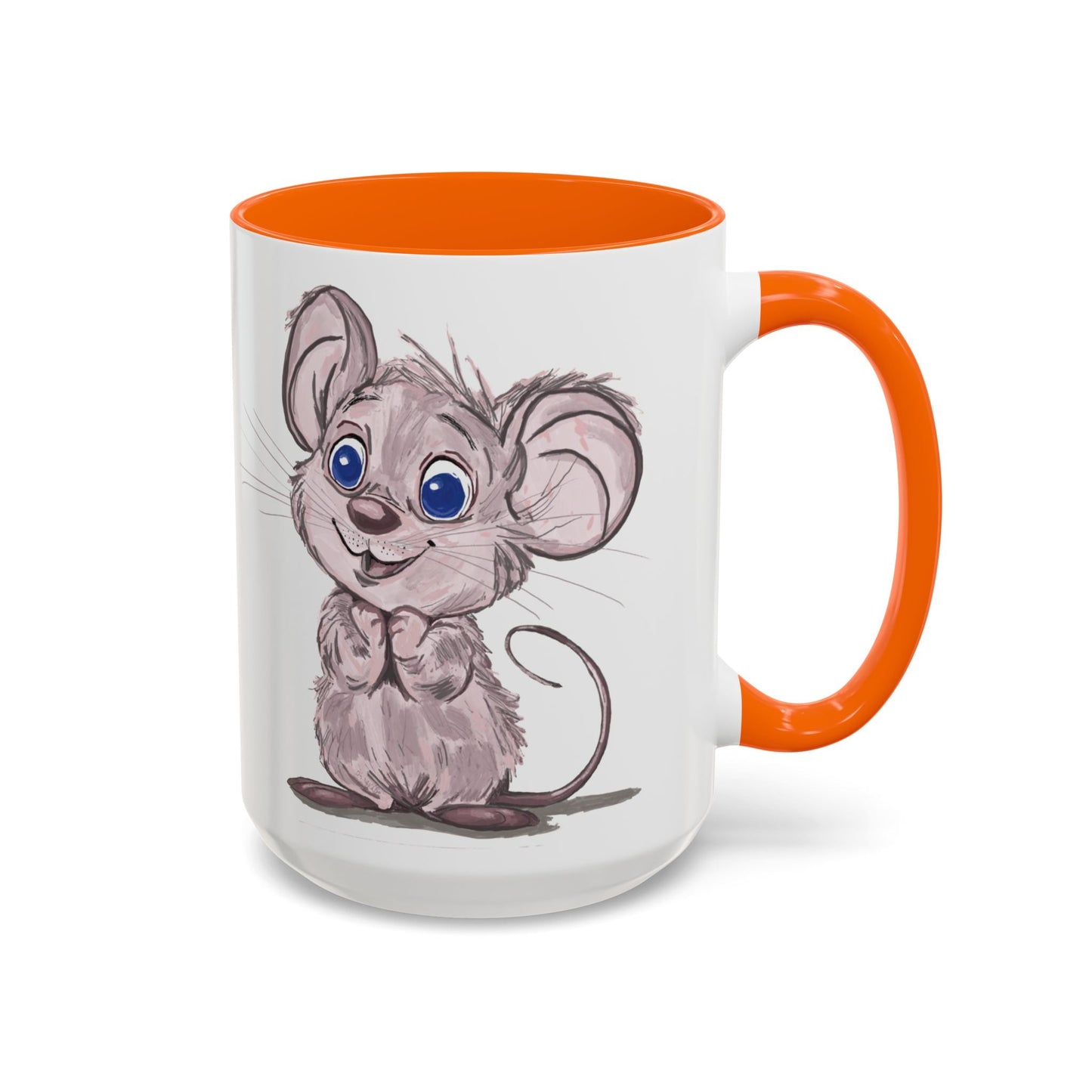 Cartoon Mouse Accent Coffee Mug - 11 oz & 15 oz - Blue Cava