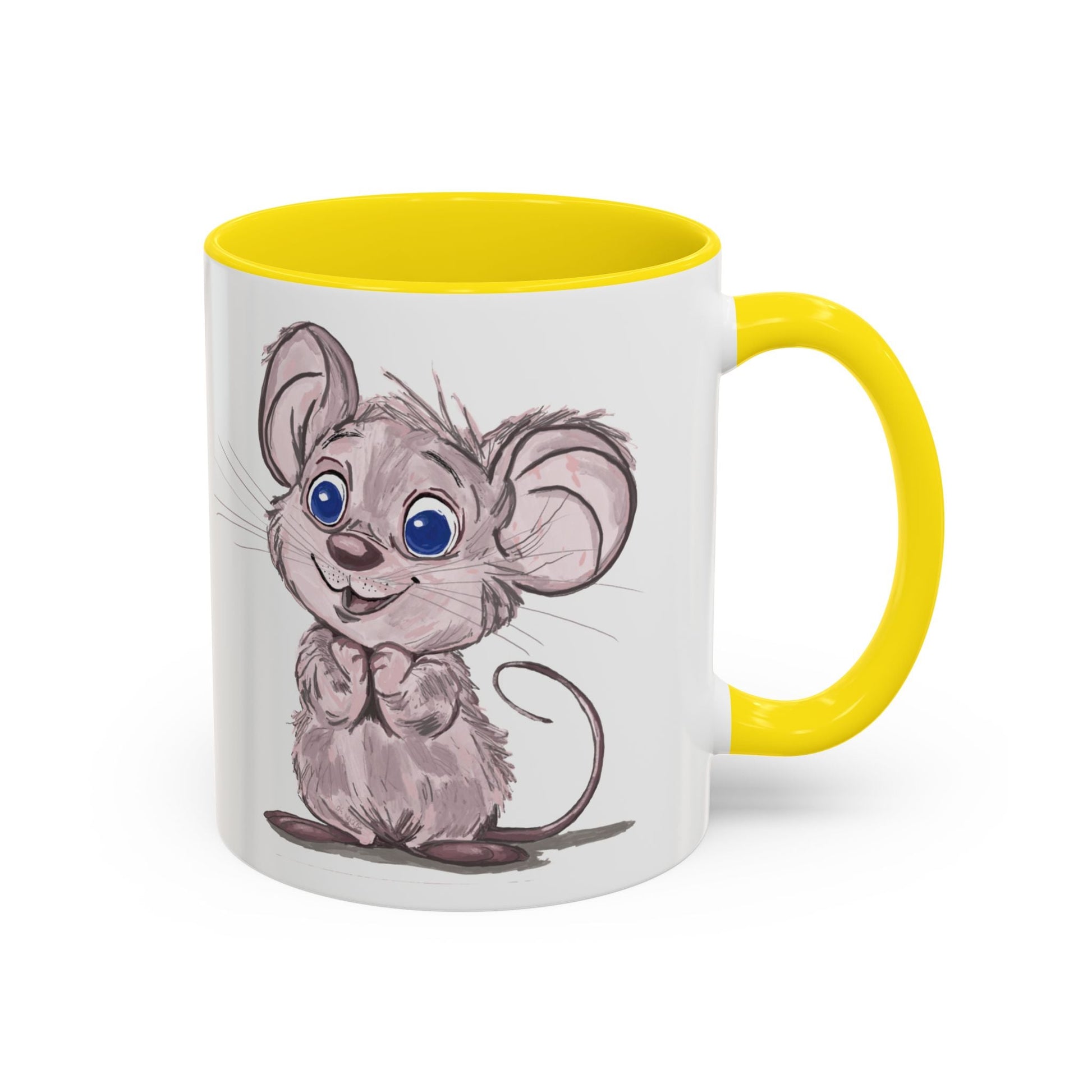 Cartoon Mouse Accent Coffee Mug - 11 oz & 15 oz - Blue Cava