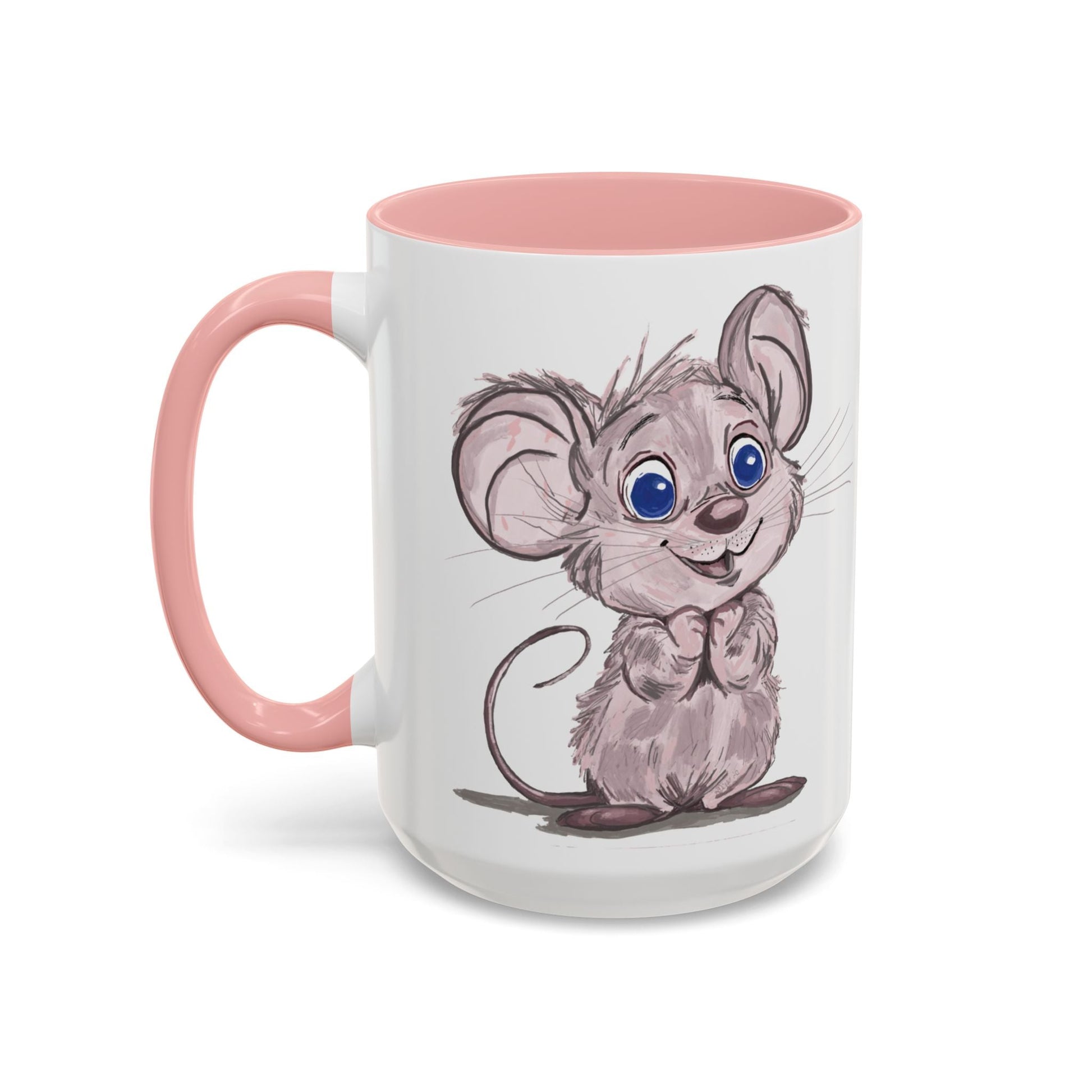 Cartoon Mouse Accent Coffee Mug - 11 oz & 15 oz - Blue Cava