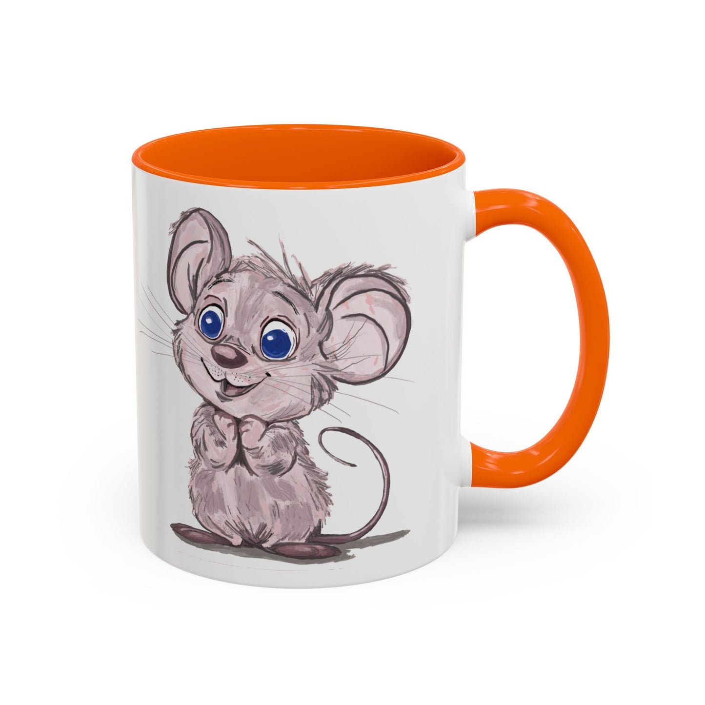 Cartoon Mouse Accent Coffee Mug - 11 oz & 15 oz - Blue Cava