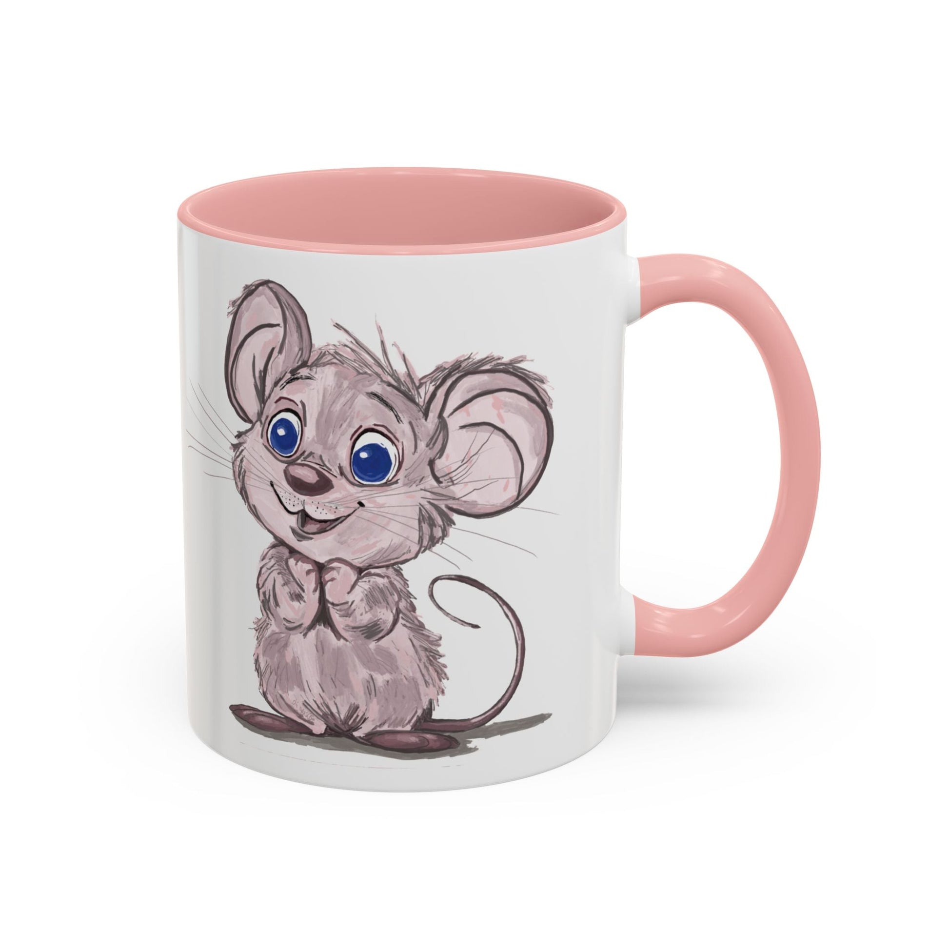 Cartoon Mouse Accent Coffee Mug - 11 oz & 15 oz - Blue Cava