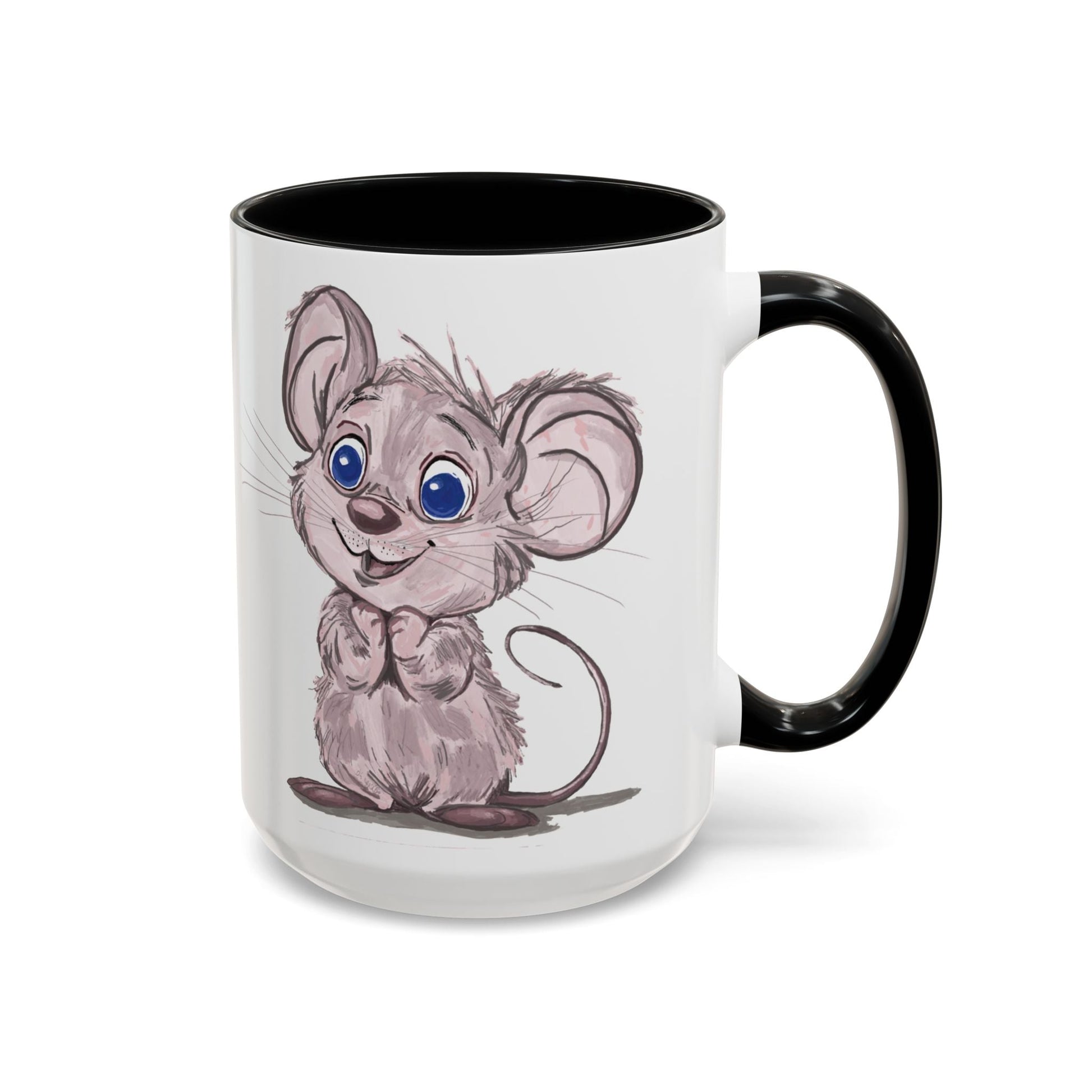 Cartoon Mouse Accent Coffee Mug - 11 oz & 15 oz - Blue Cava