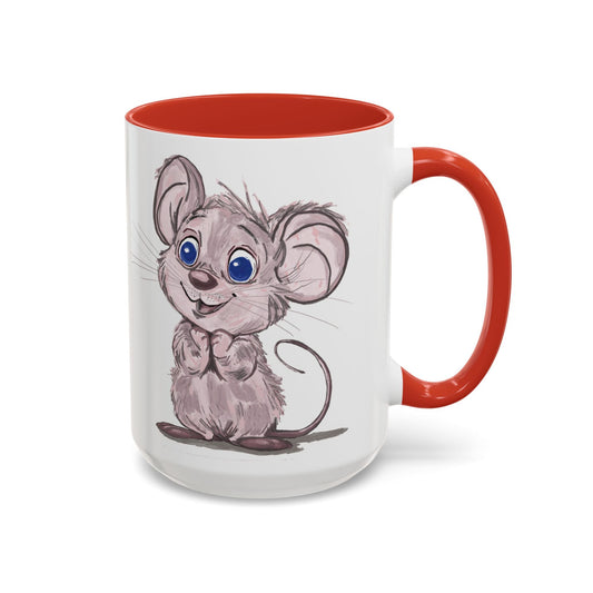 Cartoon Mouse Accent Coffee Mug - 11 oz & 15 oz - Blue Cava