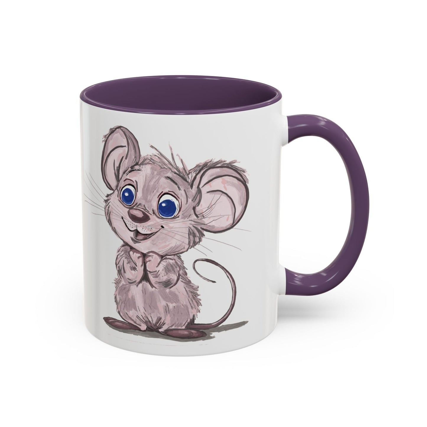 Cartoon Mouse Accent Coffee Mug - 11 oz & 15 oz - Blue Cava