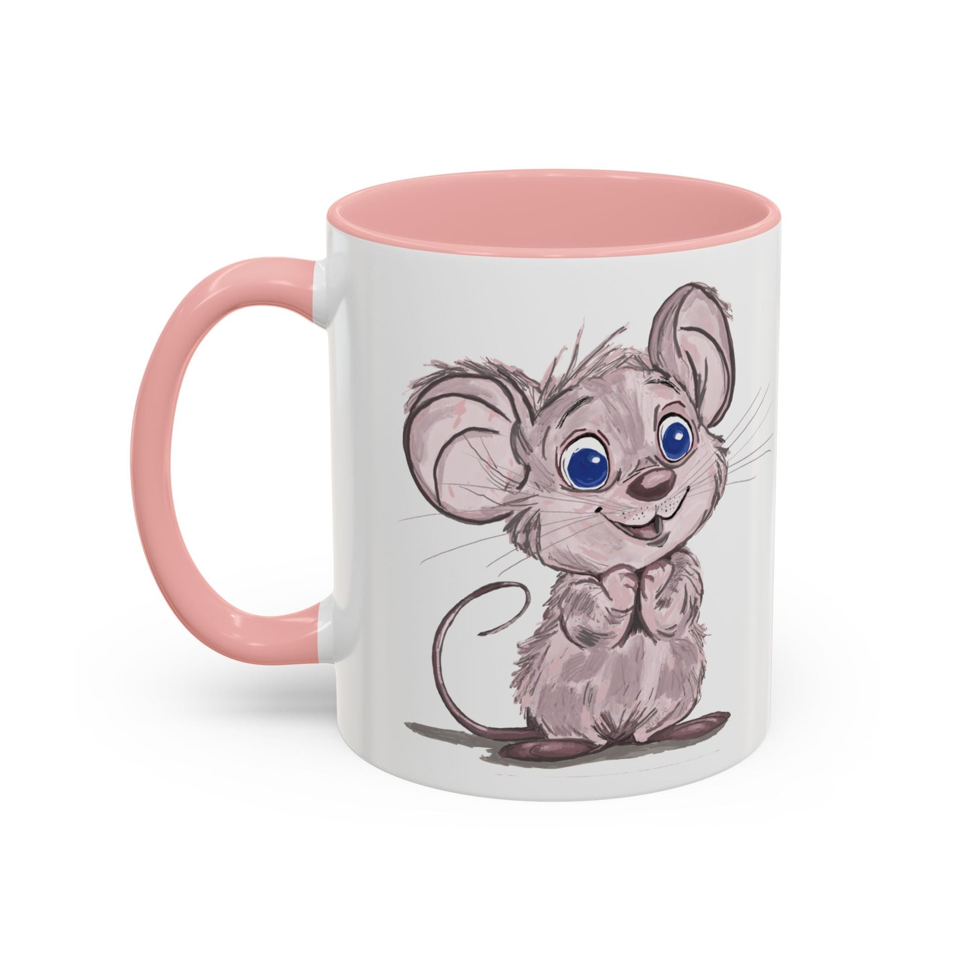 Cartoon Mouse Accent Coffee Mug - 11 oz & 15 oz - Blue Cava