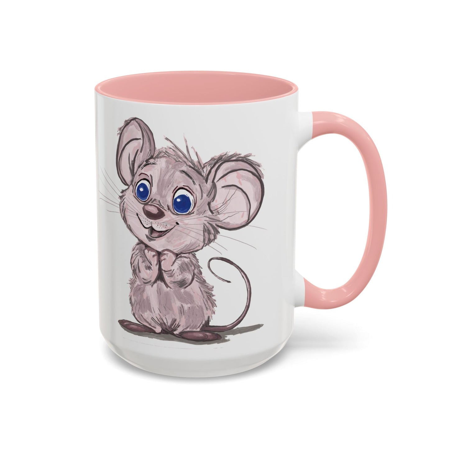 Cartoon Mouse Accent Coffee Mug - 11 oz & 15 oz - Blue Cava