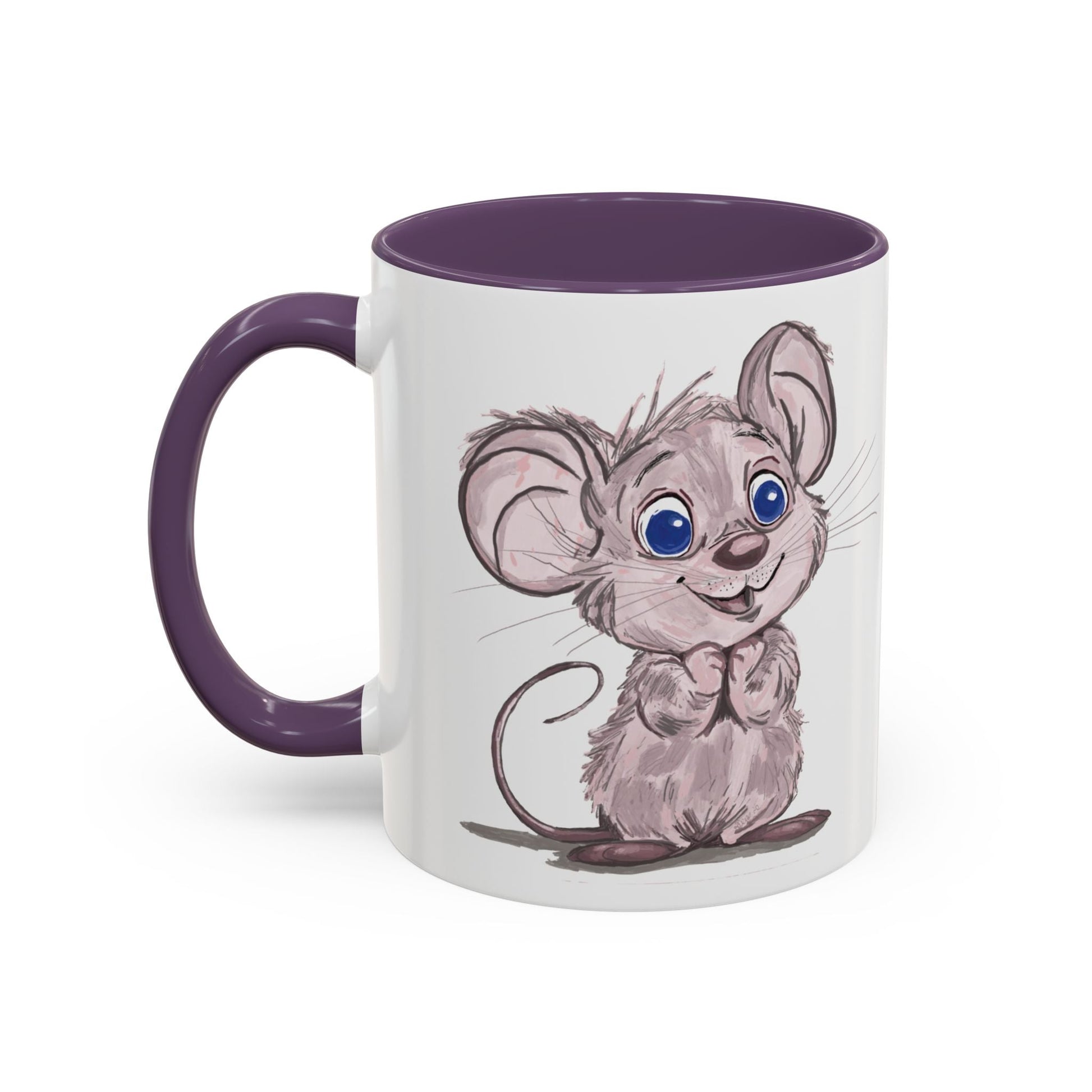 Cartoon Mouse Accent Coffee Mug - 11 oz & 15 oz - Blue Cava