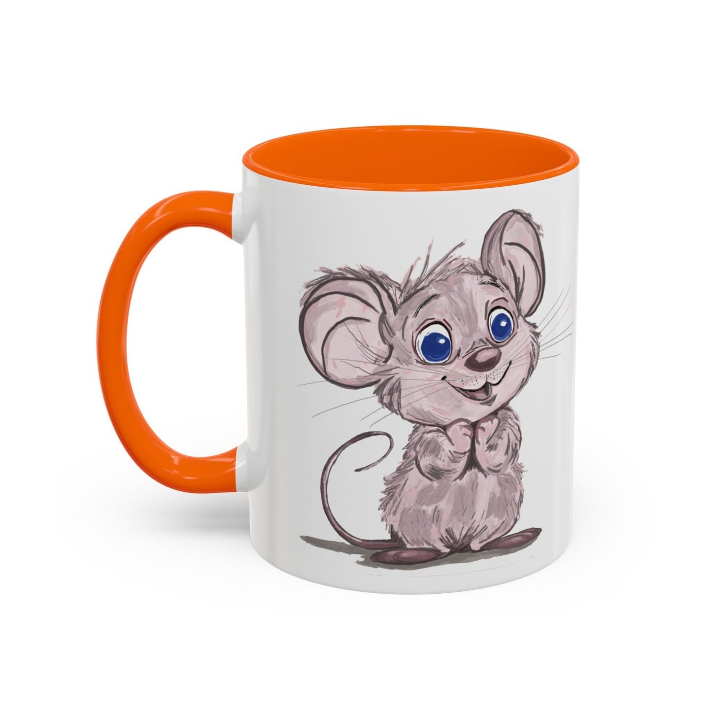 Cartoon Mouse Accent Coffee Mug - 11 oz & 15 oz - Blue Cava