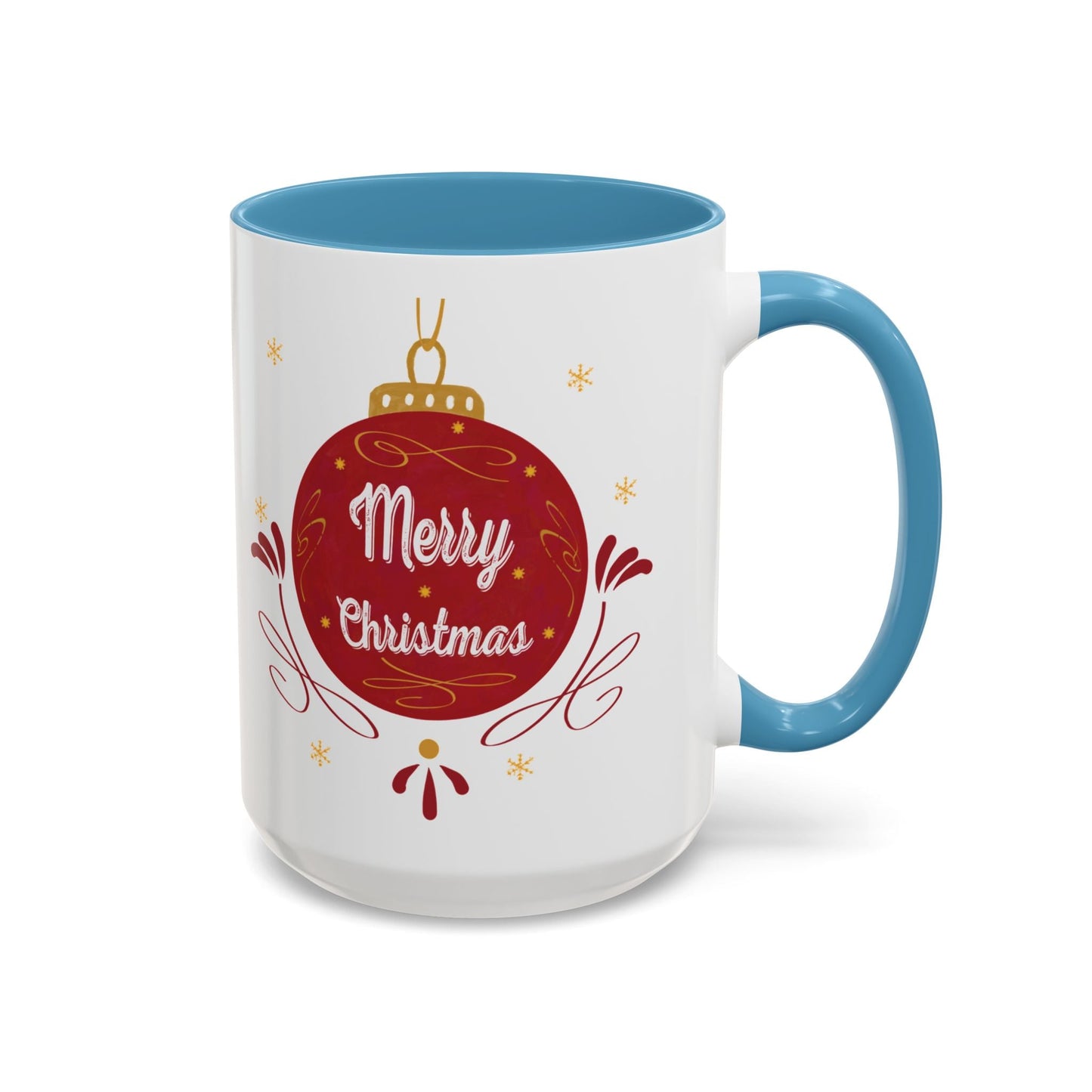 Christmas Ornament Two Tone Coffee Mug (11oz & 15oz) - Blue Cava