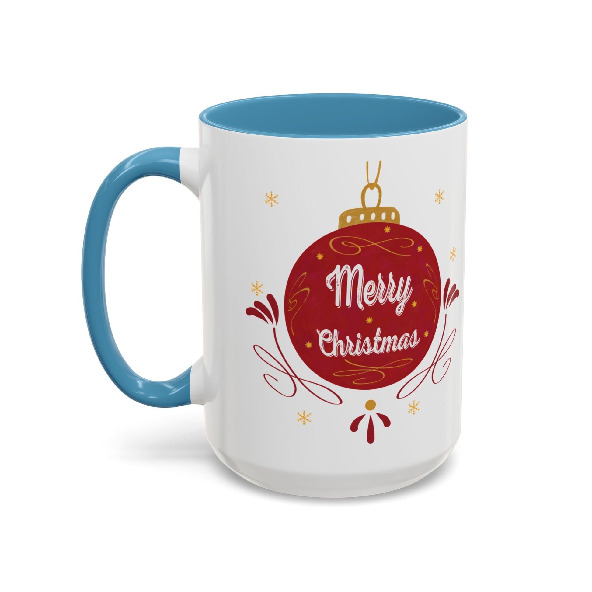 Christmas Ornament Two Tone Coffee Mug (11oz & 15oz) - Blue Cava