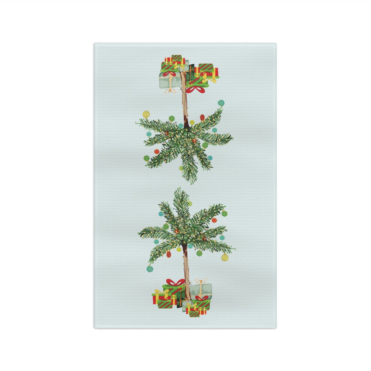 Christmas Palm Microfiber Tea Towel - Blue Cava