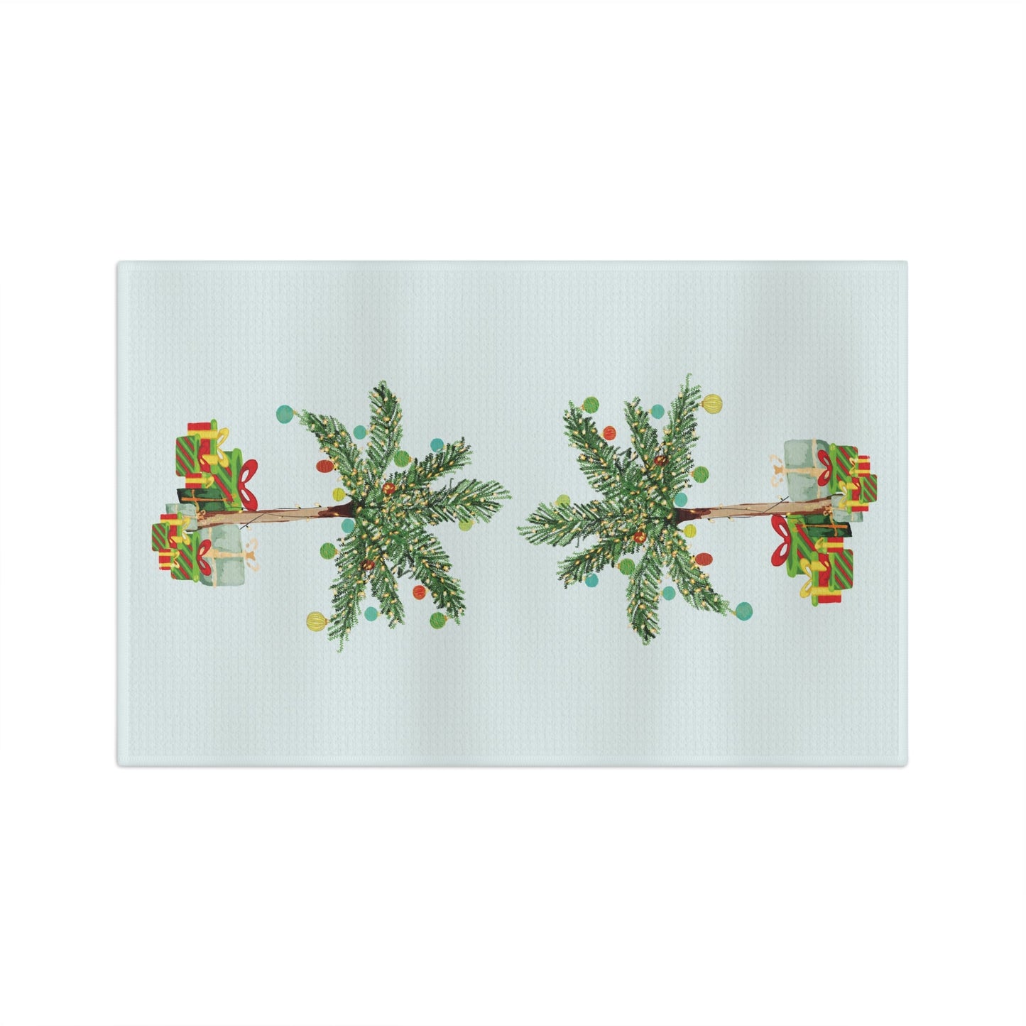 Christmas Palm Microfiber Tea Towel - Blue Cava