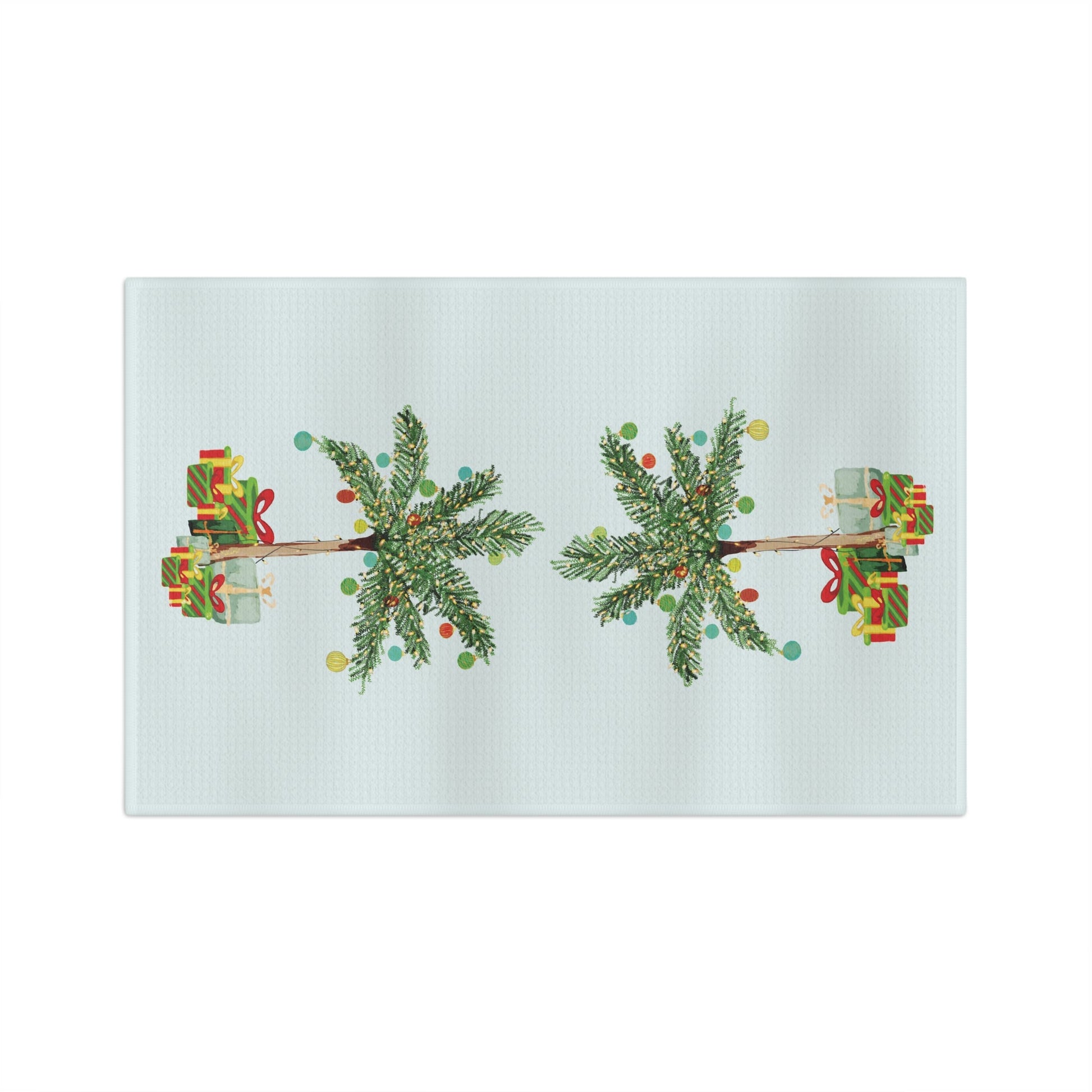 Christmas Palm Microfiber Tea Towel - Blue Cava